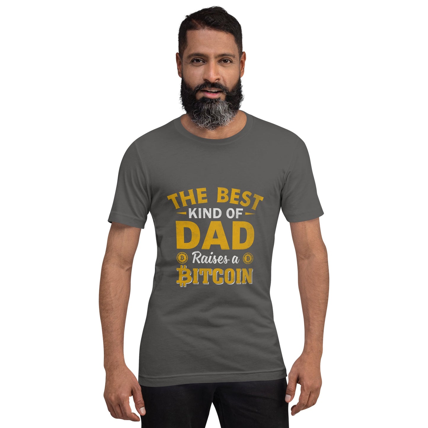 The Best Kind of Dad Raises a Bitcoin Unisex t-shirt by DarkByteGear