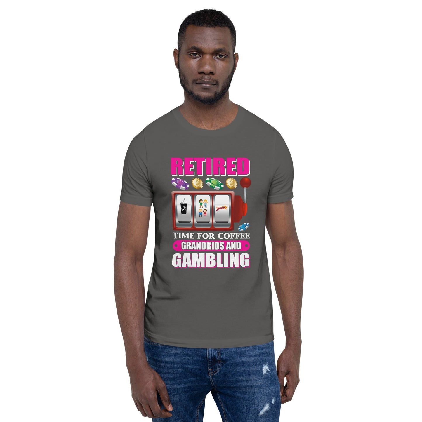 Retired: Time for Coffee, Grandkids and Gambling - Unisex t-shirt by DarkByteGear