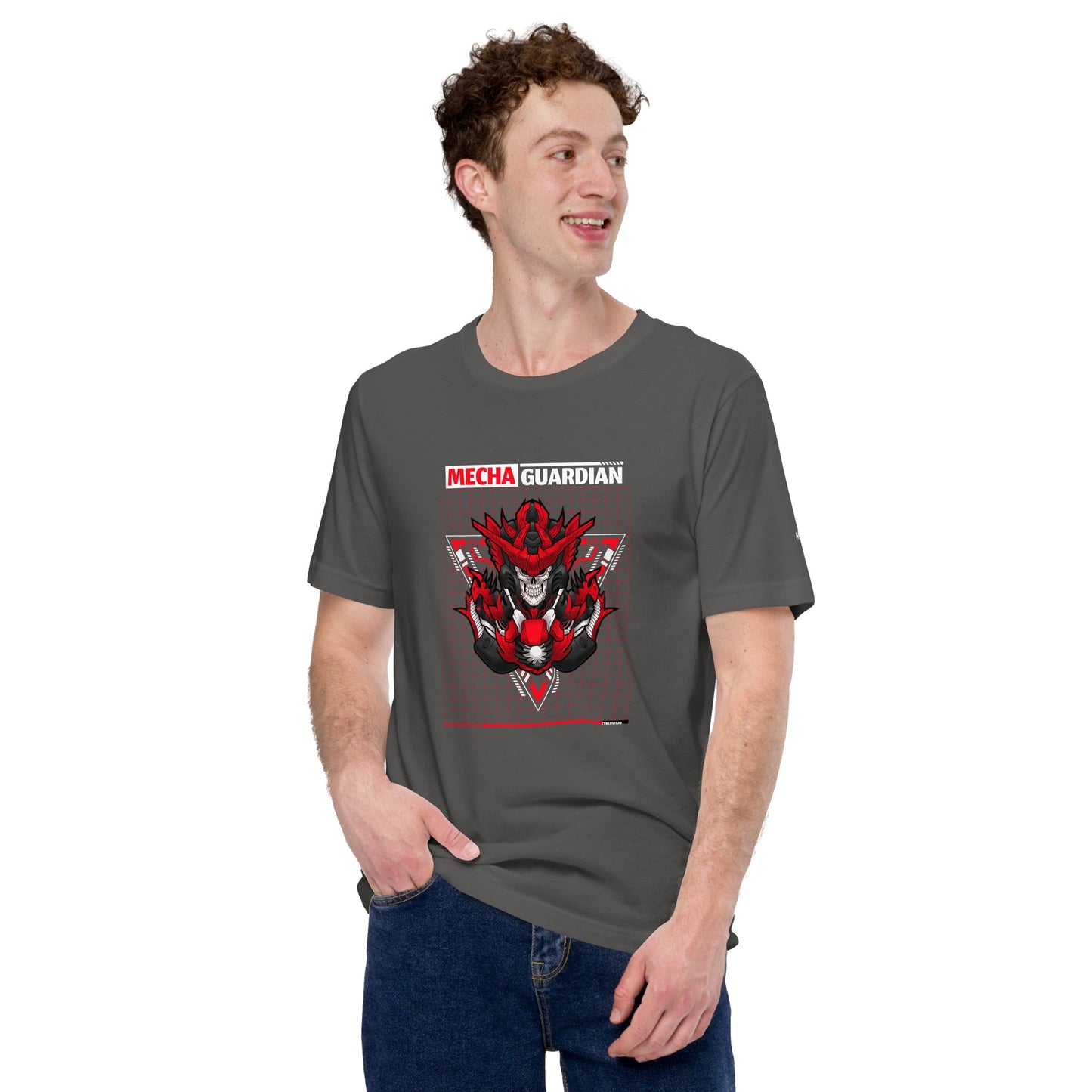 Red Mecha Guardian - Unisex t-shirt by DarkByteGear