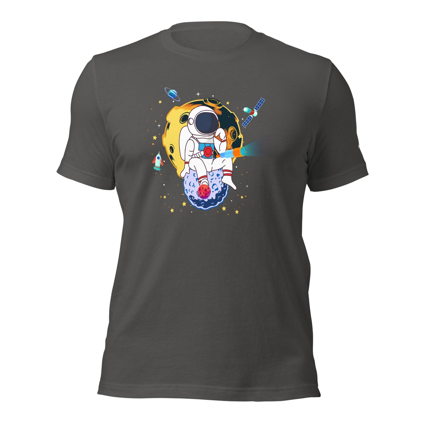 Astranaut catching stars - Unisex t-shirt by DarkByteGear