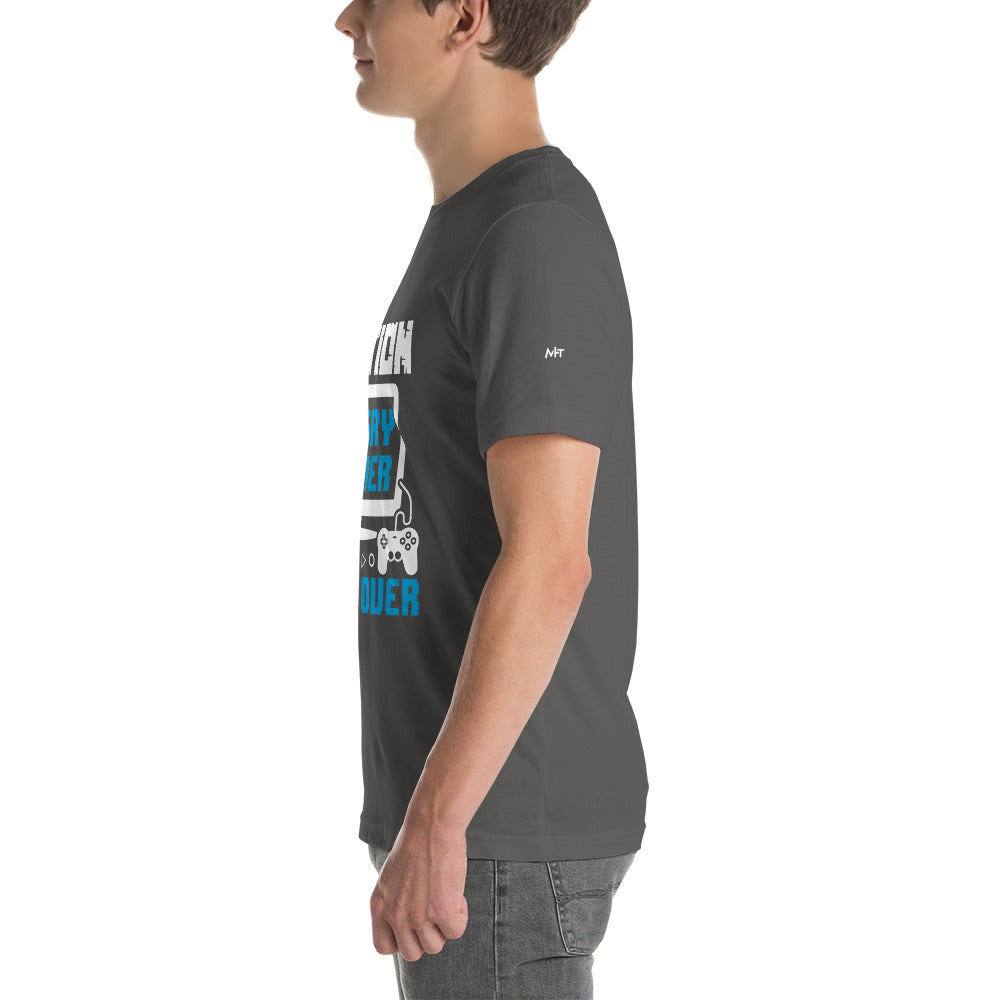 Caution! Angry Gamer Unisex t-shirt by DarkByteGear