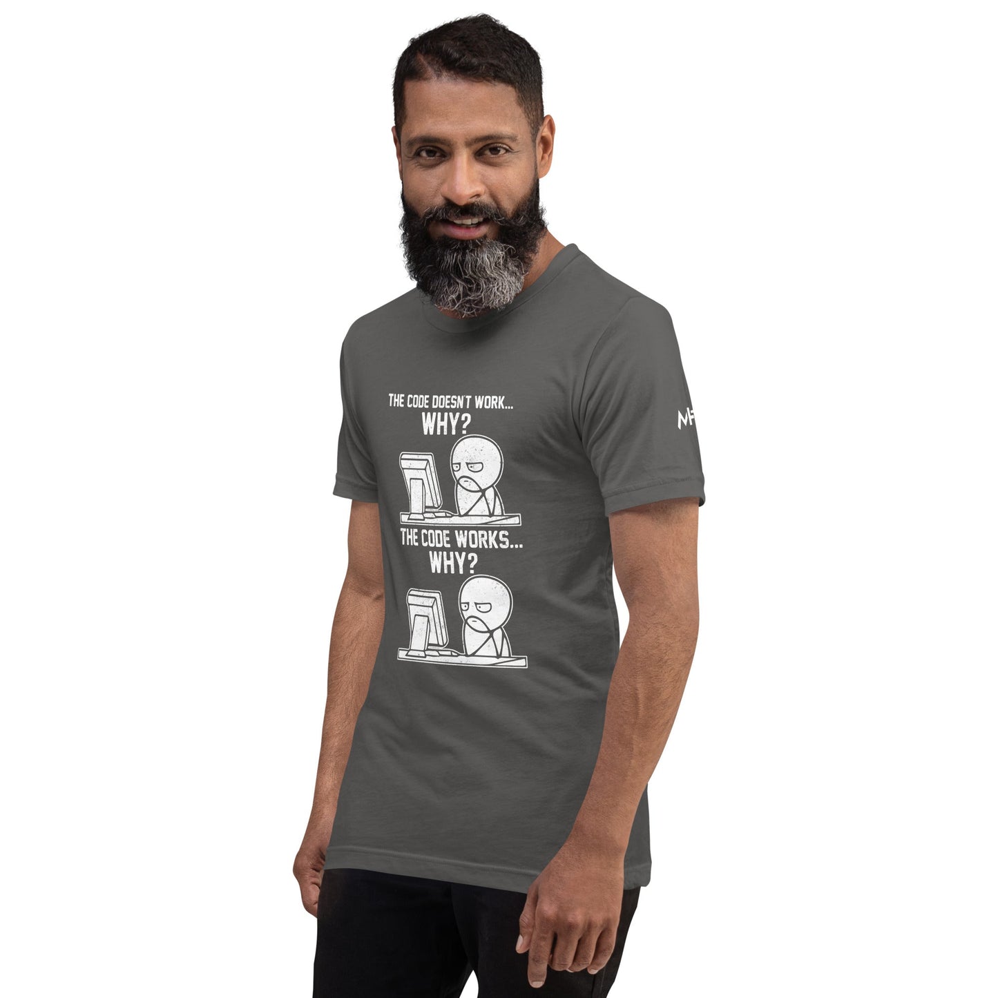 The Code doesn't work why - Unisex t-shirt ( Back Print ) by DarkByteGear