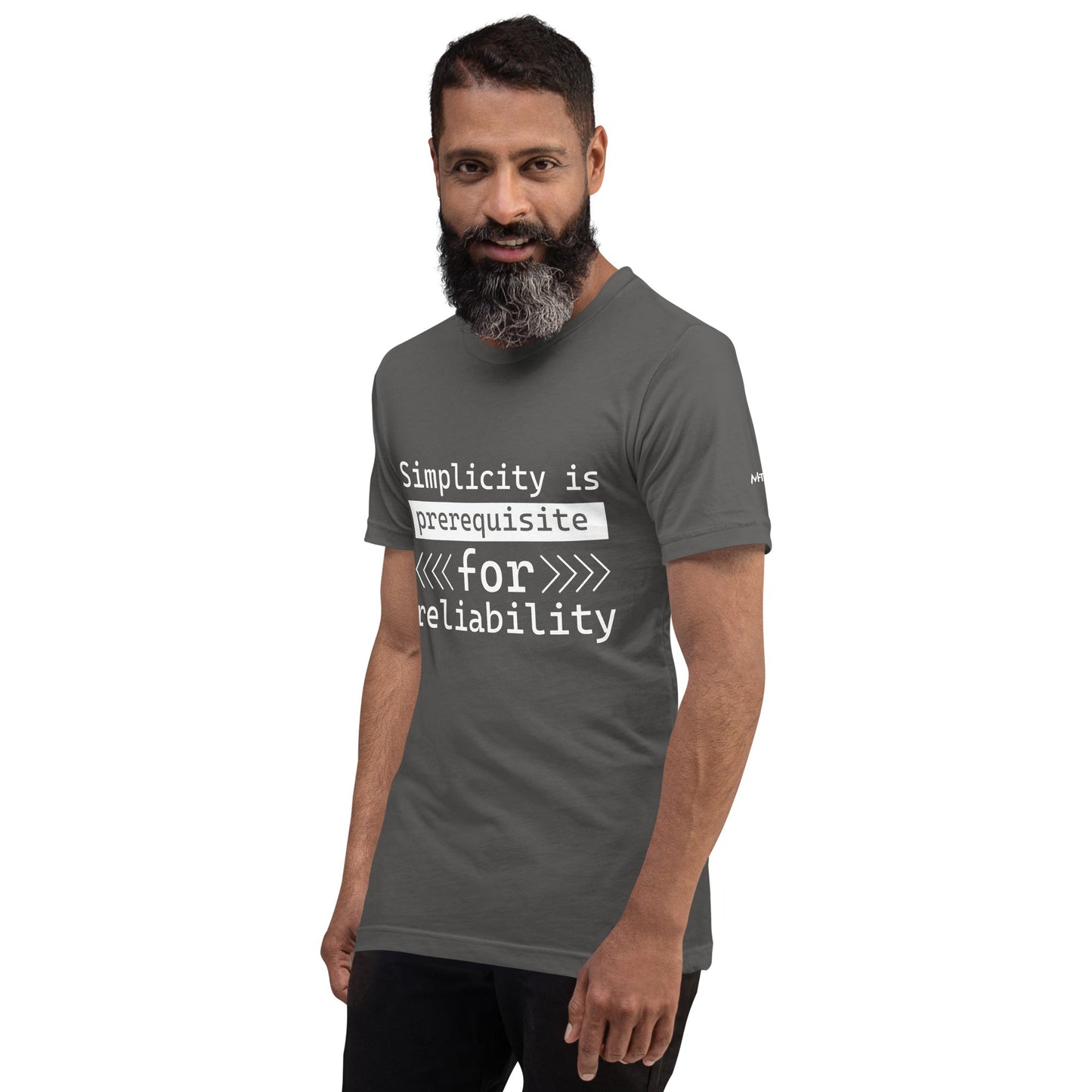 Simplicity is the prerequisite for reliability - Unisex t-shirt by DarkByteGear