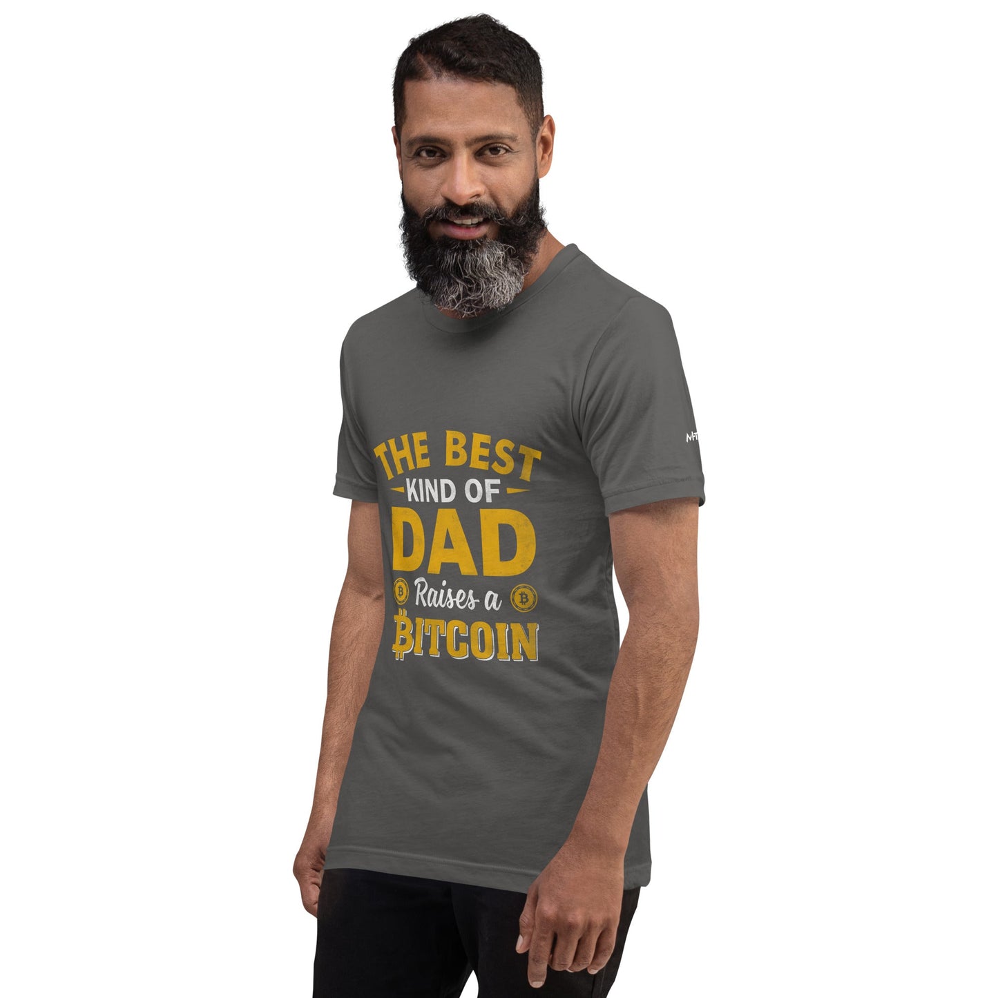 The Best Kind of Dad Raises a Bitcoin Unisex t-shirt by DarkByteGear