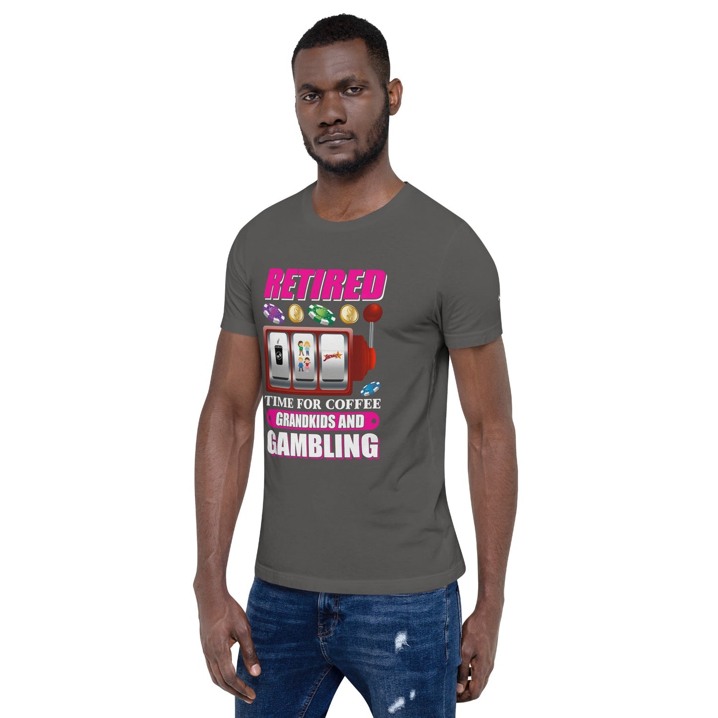 Retired: Time for Coffee, Grandkids and Gambling - Unisex t-shirt by DarkByteGear