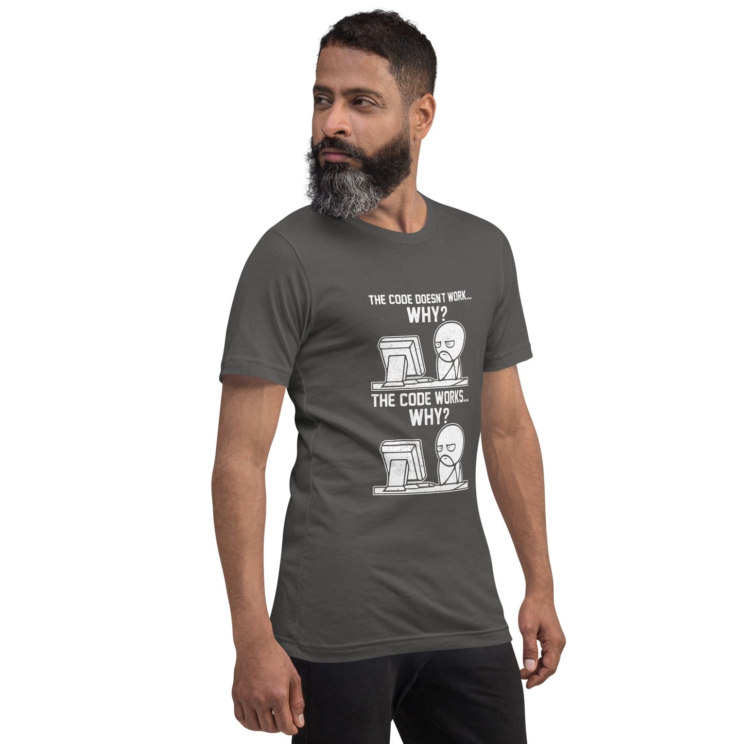 The Code doesn't work why - Unisex t-shirt ( Back Print ) by DarkByteGear