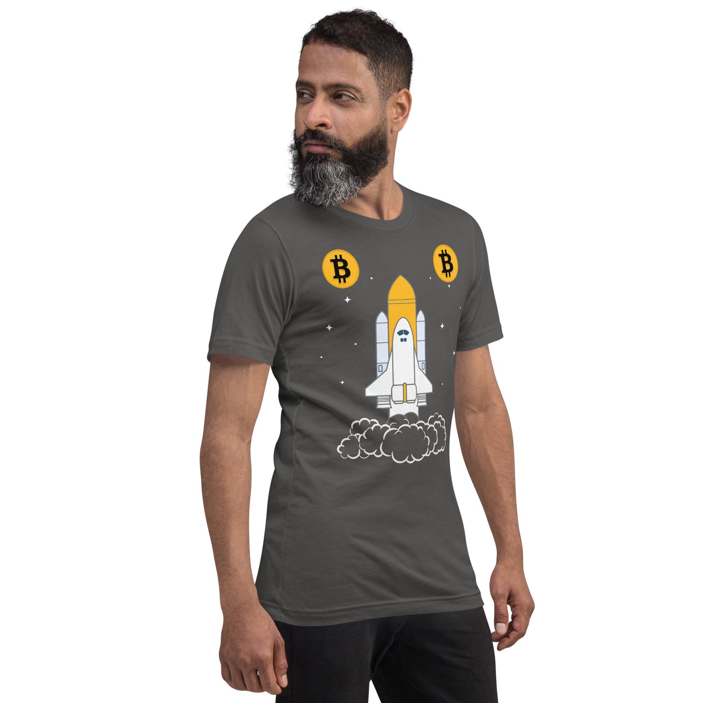 Bitcoin Spaceship Unisex t-shirt by DarkByteGear