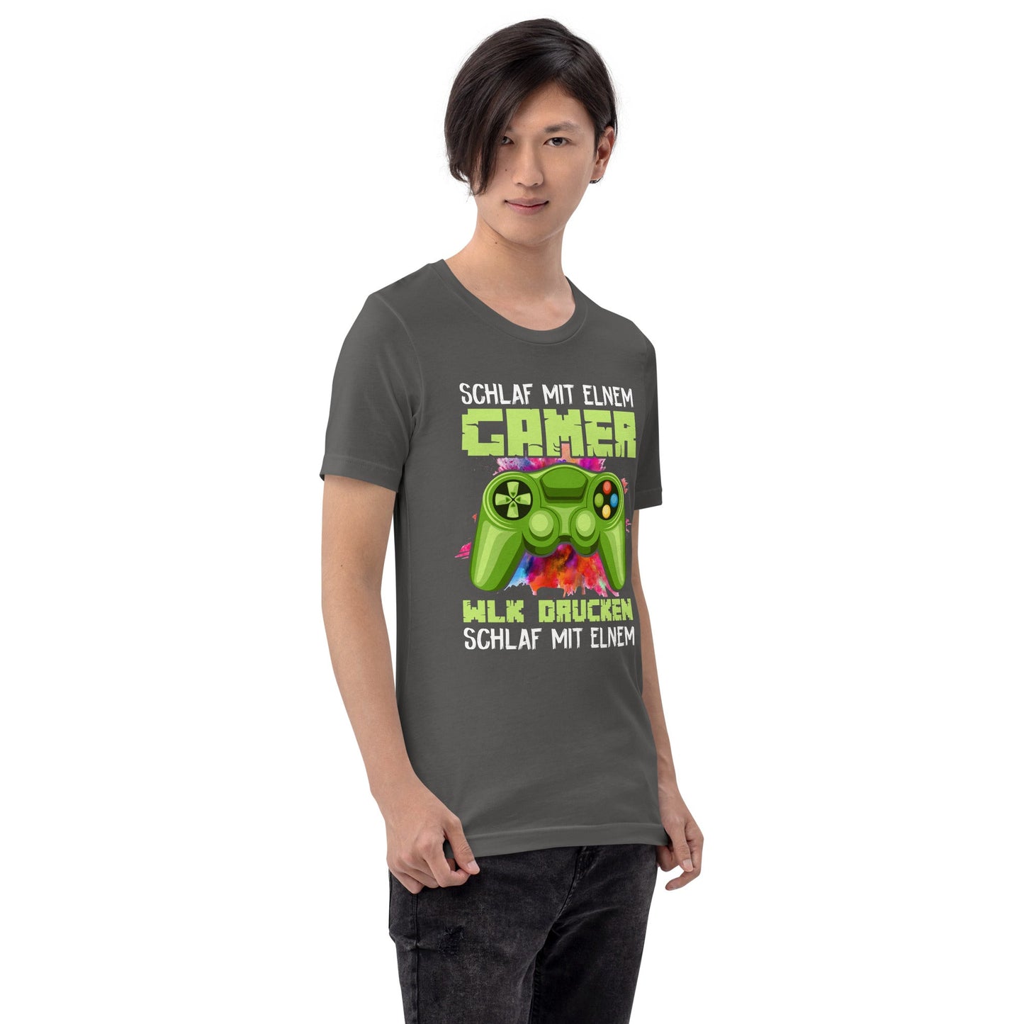 Schlaf Mit Elnem Gamer Drucken - Unisex t-shirt by DarkByteGear