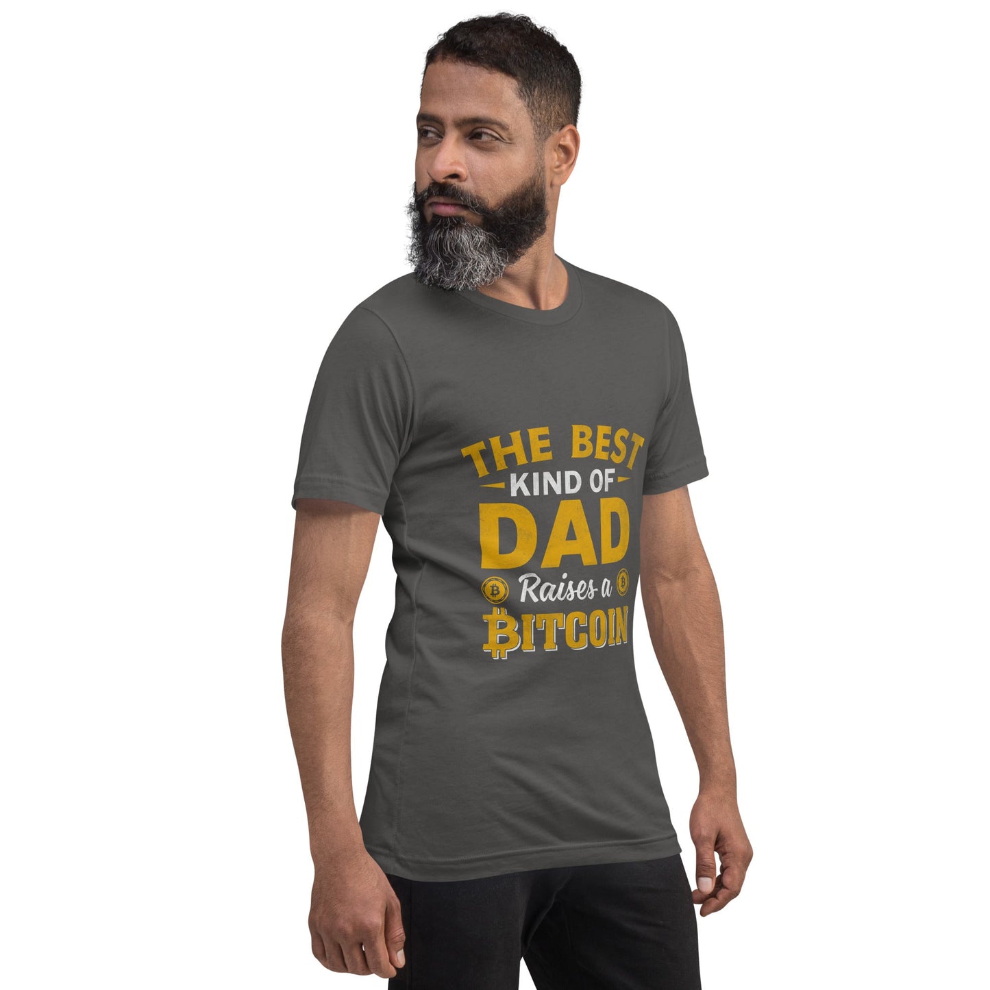 The Best Kind of Dad Raises a Bitcoin Unisex t-shirt by DarkByteGear