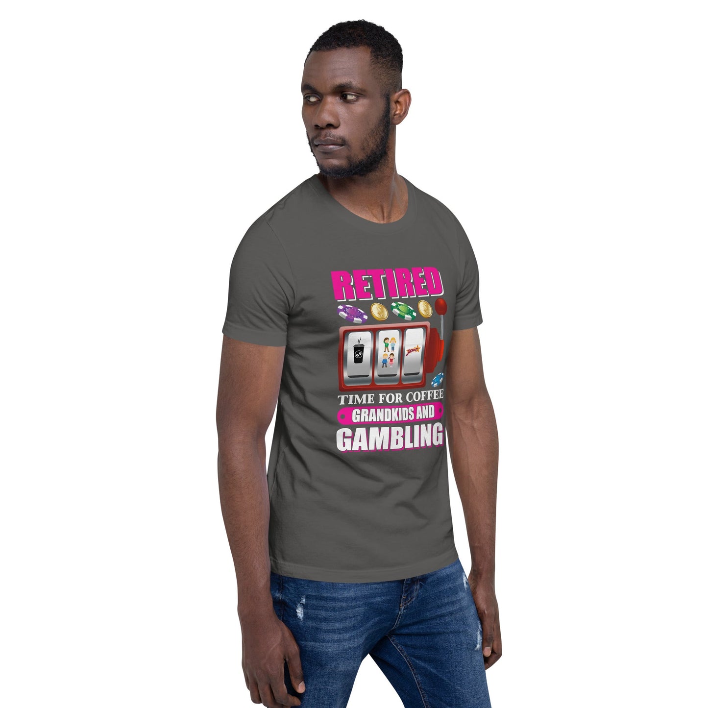 Retired: Time for Coffee, Grandkids and Gambling - Unisex t-shirt by DarkByteGear