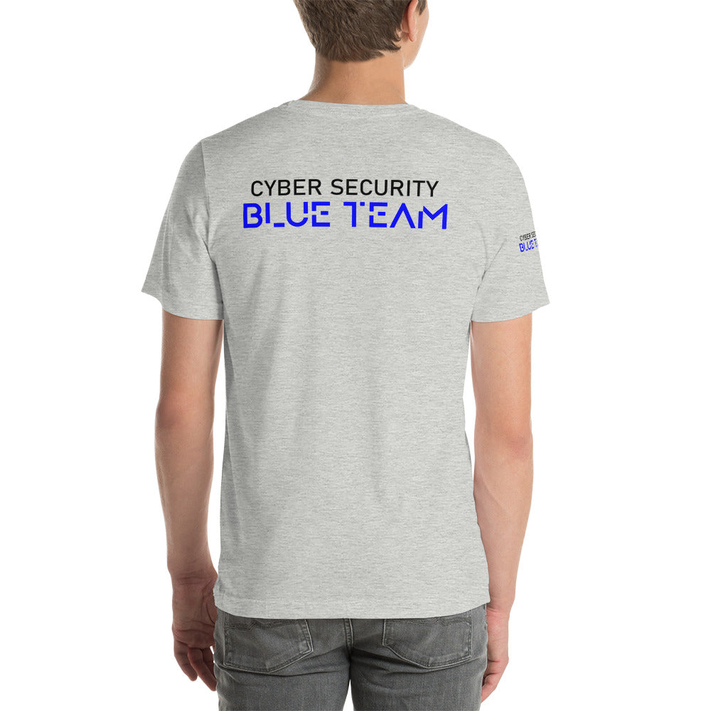 Cybersecurity Blue Team v4 - Short-sleeve unisex t-shirt (back print) by DarkByteGear