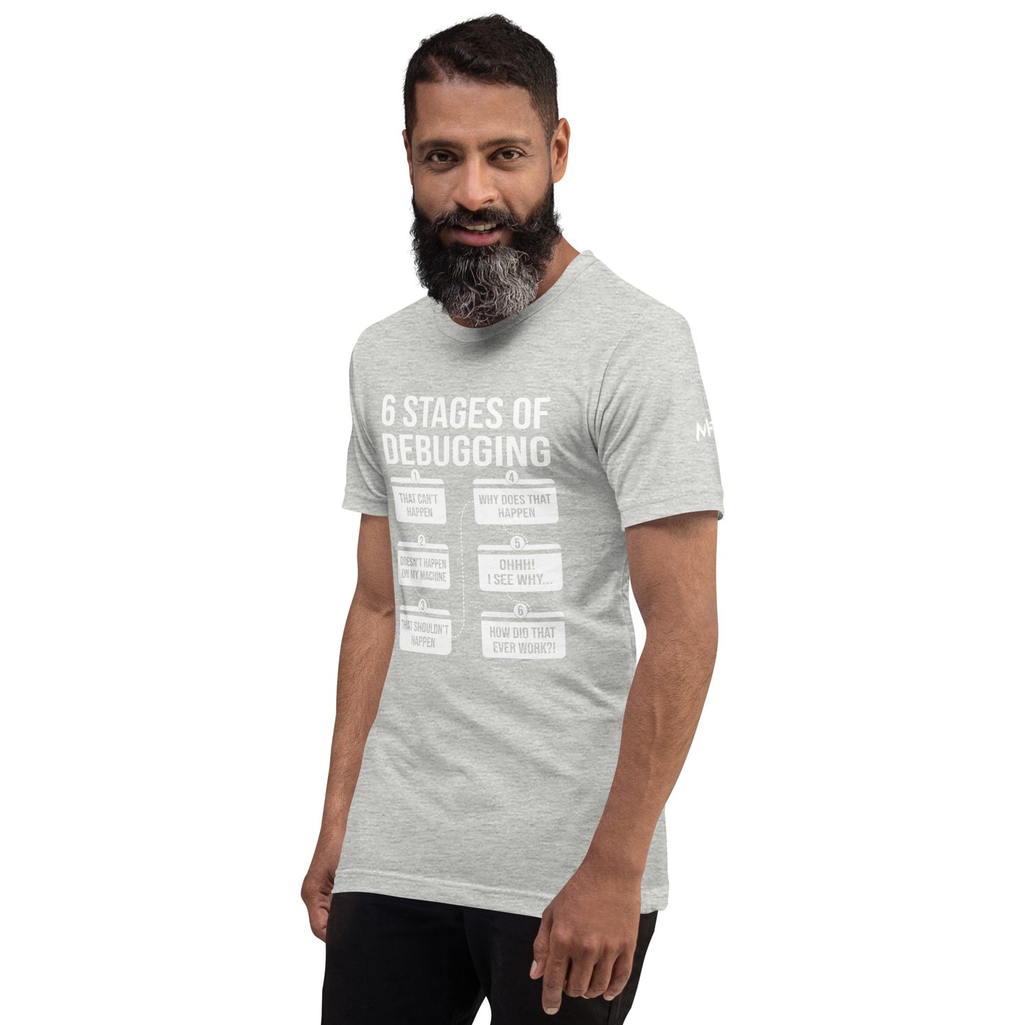 6 Stages of Debugging - Unisex t-shirt by DarkByteGear