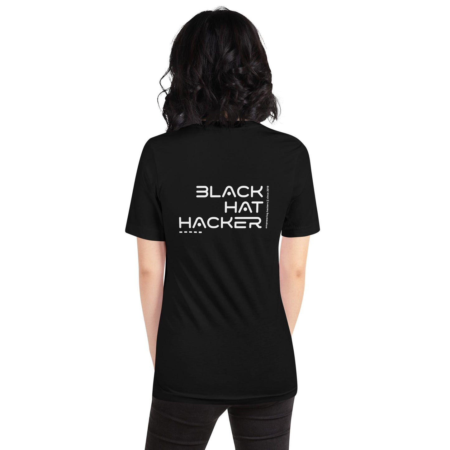 Black Hat Hacker V7 Unisex t-shirt ( Back Print ) by DarkByteGear