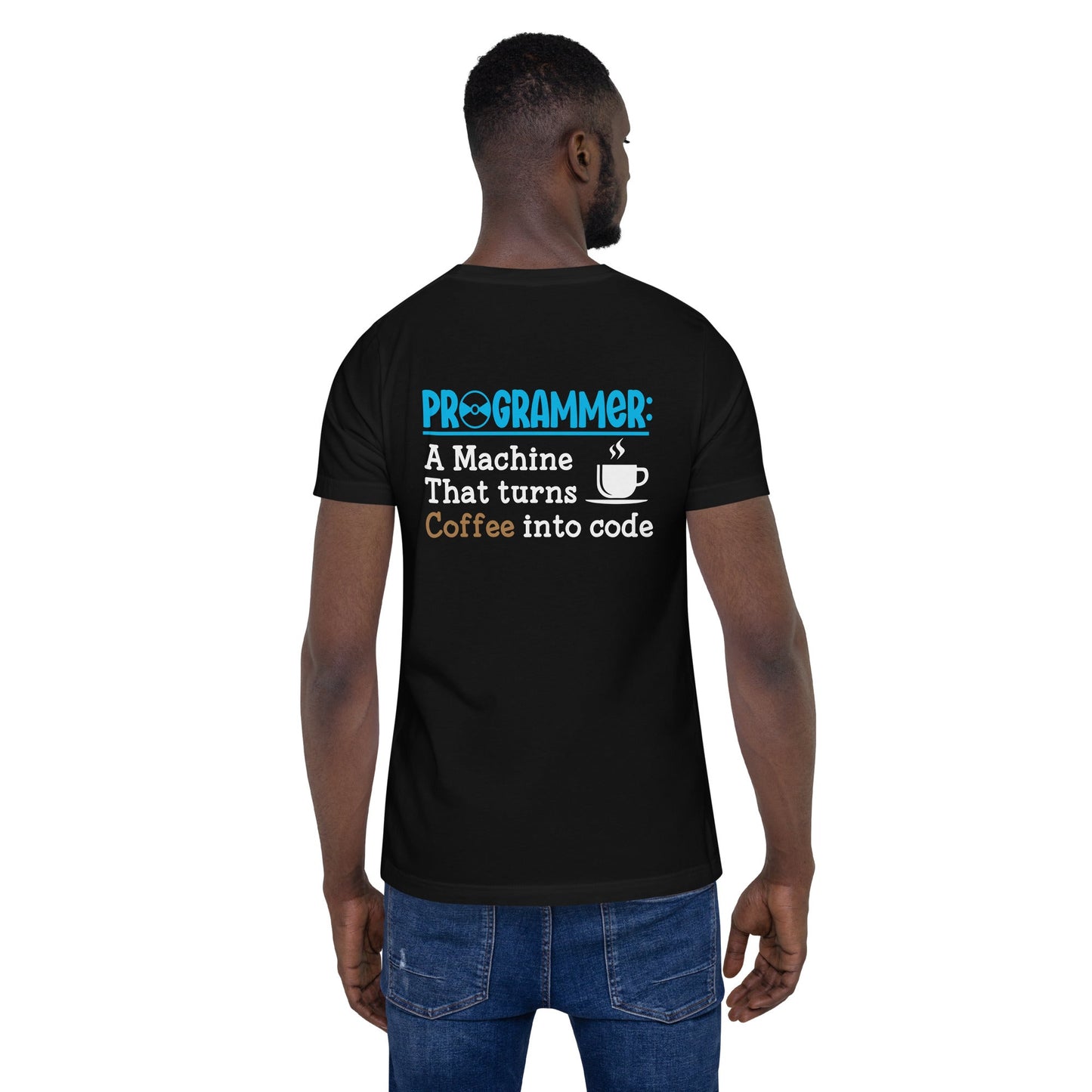 Programmer: Def blue Unisex t-shirt ( Back Print ) by DarkByteGear