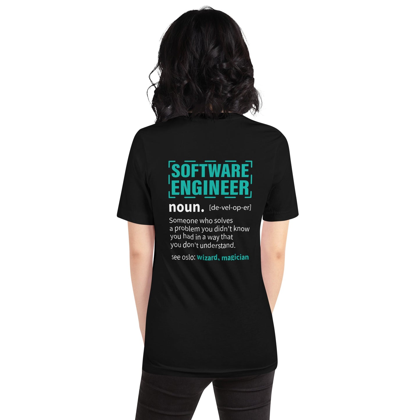 Software Engineer Def : Blue Unisex t-shirt ( Back Print ) by DarkByteGear