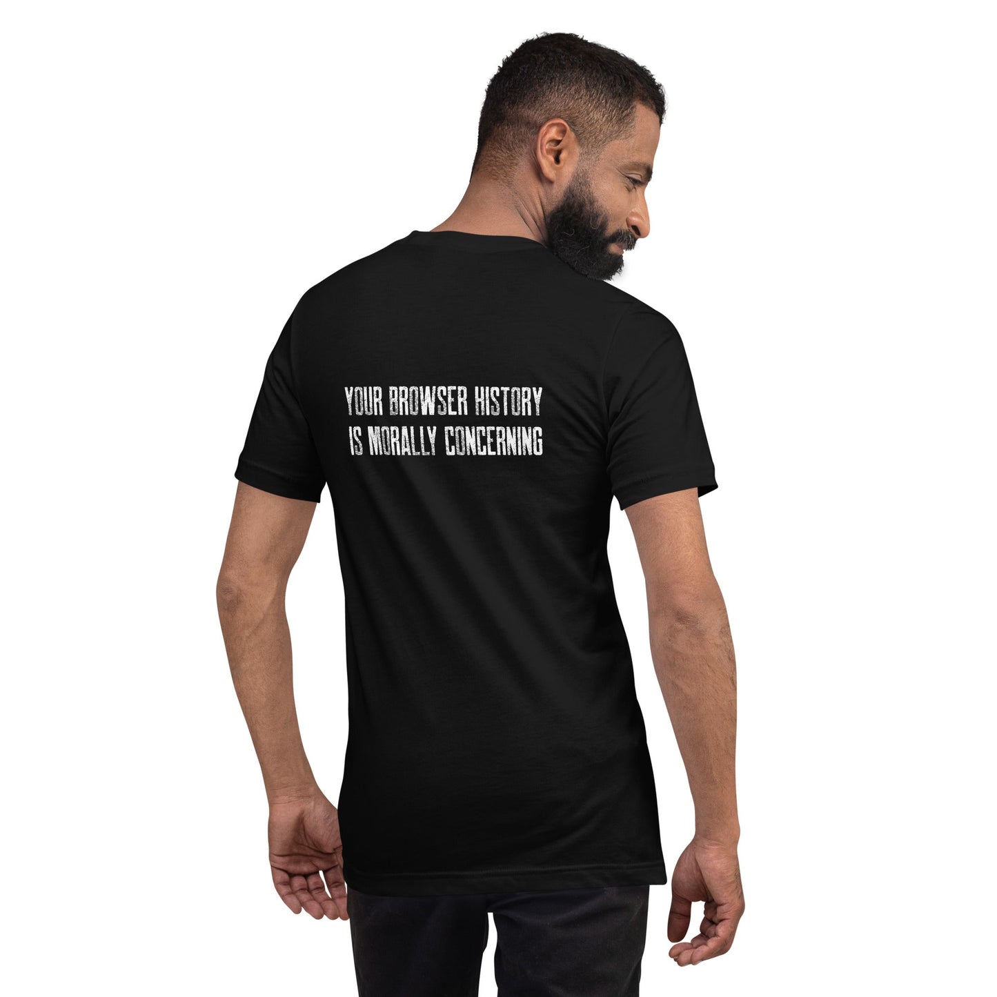 Your Browser History is Morally Concerning V1 Unisex t-shirt by DarkByteGear