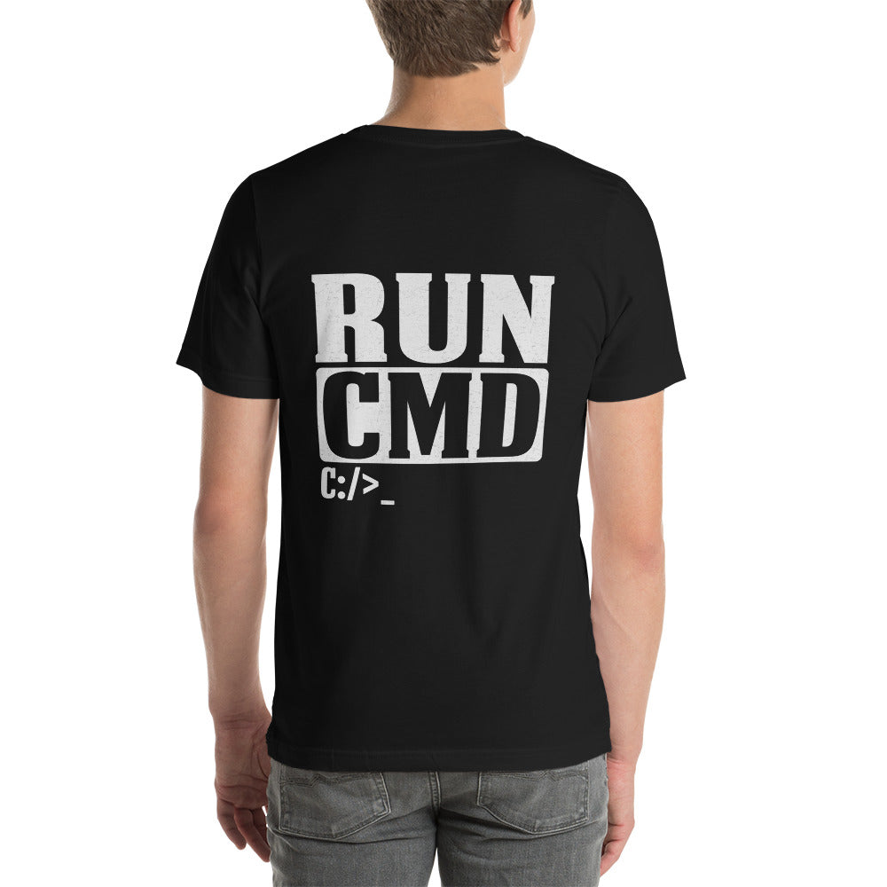 Run CMD C:/>_ - Unisex t-shirt ( Back Print ) by DarkByteGear