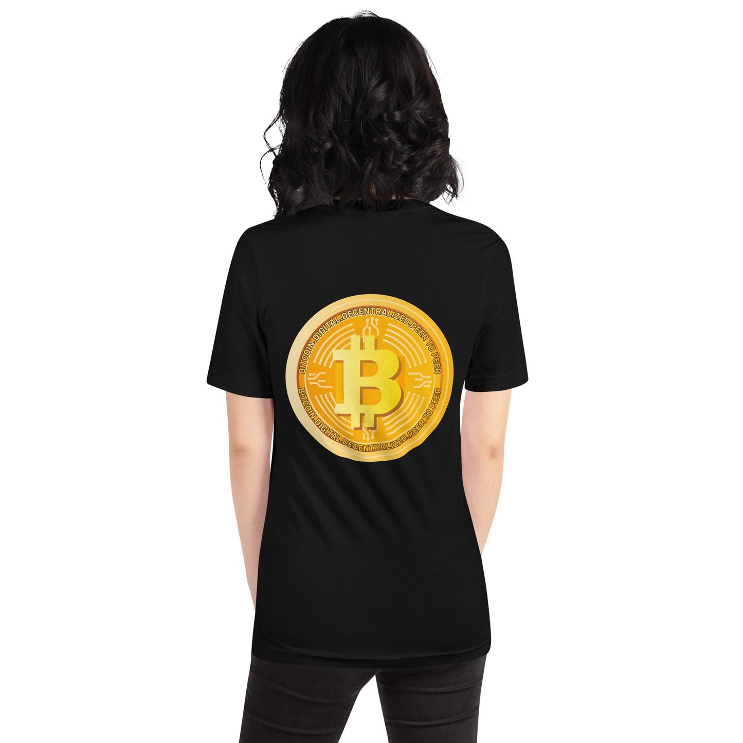 Bitcoin Medal - Unisex t-shirt ( Back Print ) by DarkByteGear