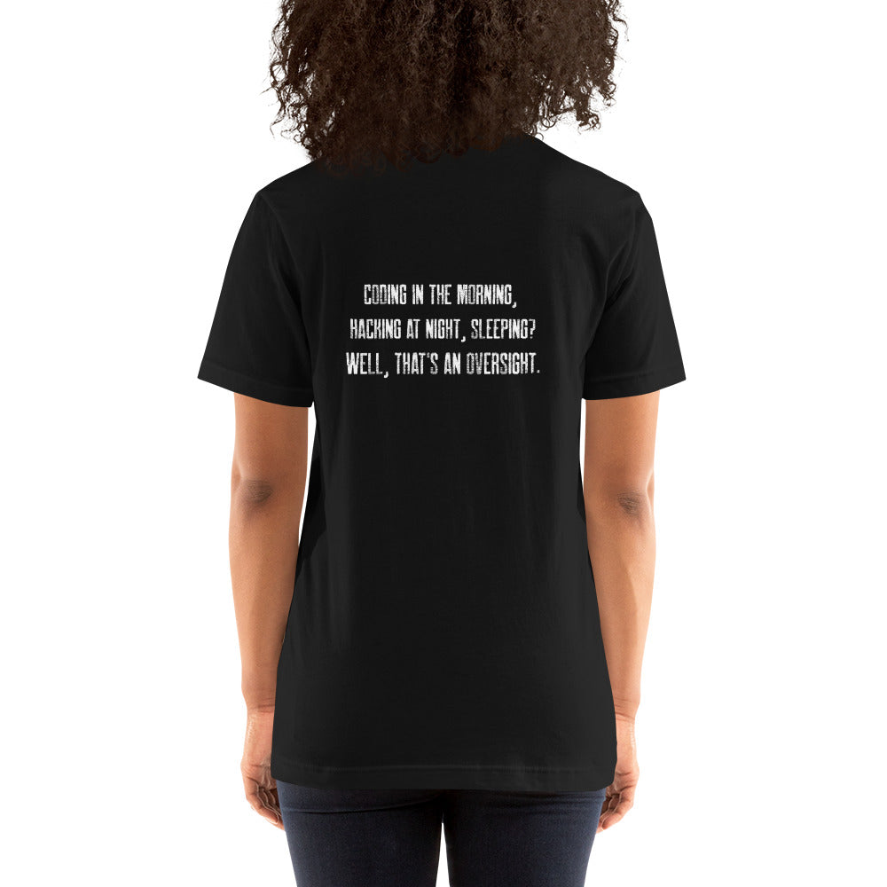 Coding in the morning, hacking at night V1 - Unisex t-shirt ( Back Print ) by DarkByteGear