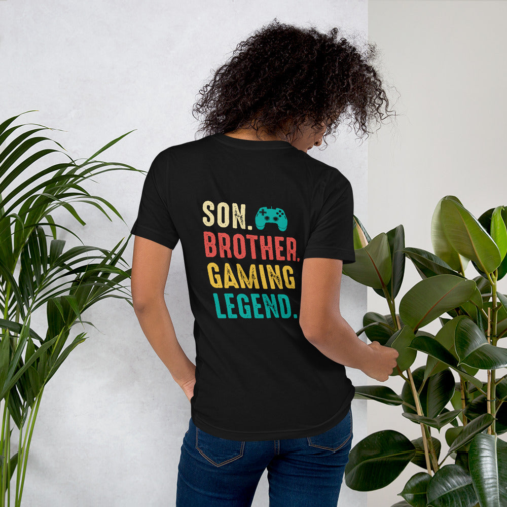 Son Brother Gaming Legend - Unisex t-shirt ( Back Print ) by DarkByteGear