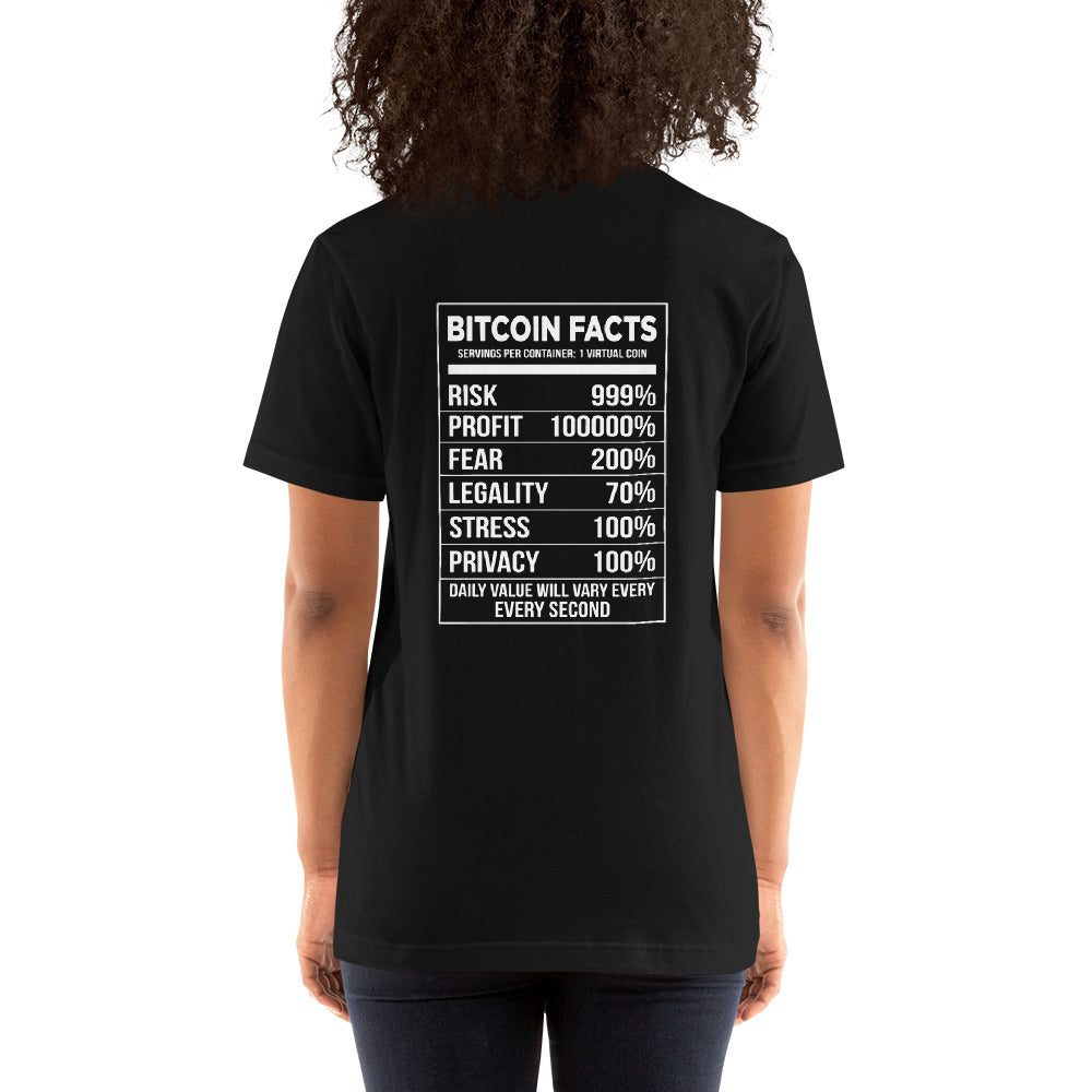 Bitcoin Facts - Unisex t-shirt ( Back Print ) by DarkByteGear