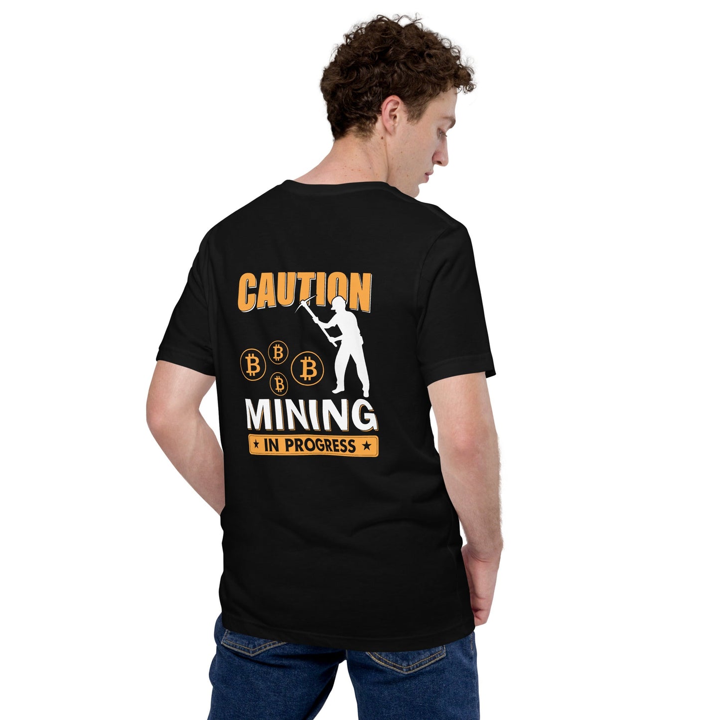 Caution Bitcoin Mining in Progress - Unisex t-shirt by DarkByteGear