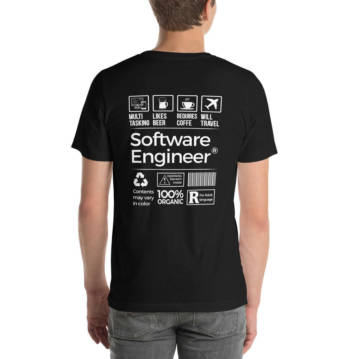 Software Engineer V2 - Unisex t-shirt ( Back Print ) by DarkByteGear