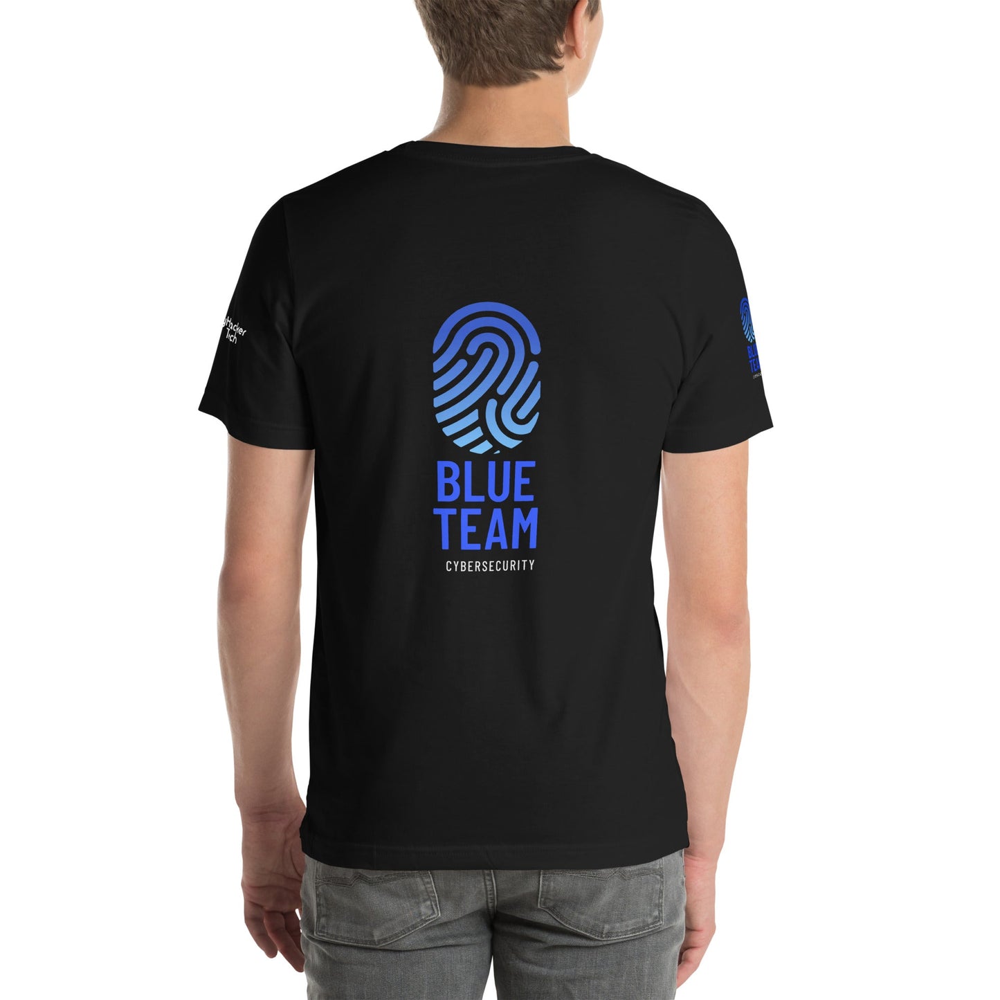 Cyber Security Blue Team v2 - Short-Sleeve Unisex T-Shirt ( Back Print ) by DarkByteGear