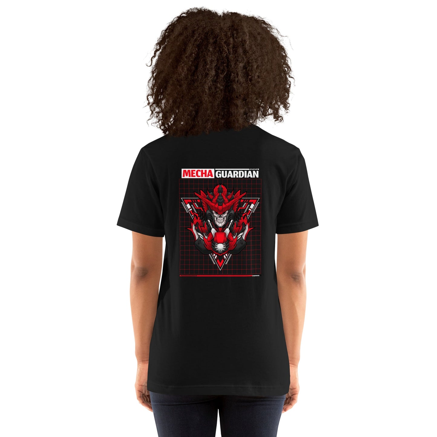 Red Mecha Guardian - Unisex t-shirt ( Back Print ) by DarkByteGear