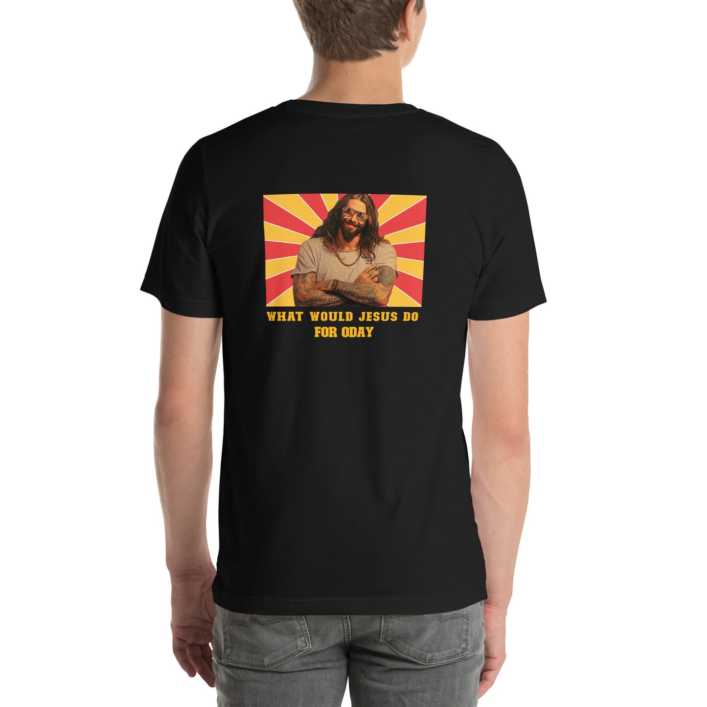 What would Jesus do for 0day v1 - Unisex t-shirt ( Back Print ) by DarkByteGear