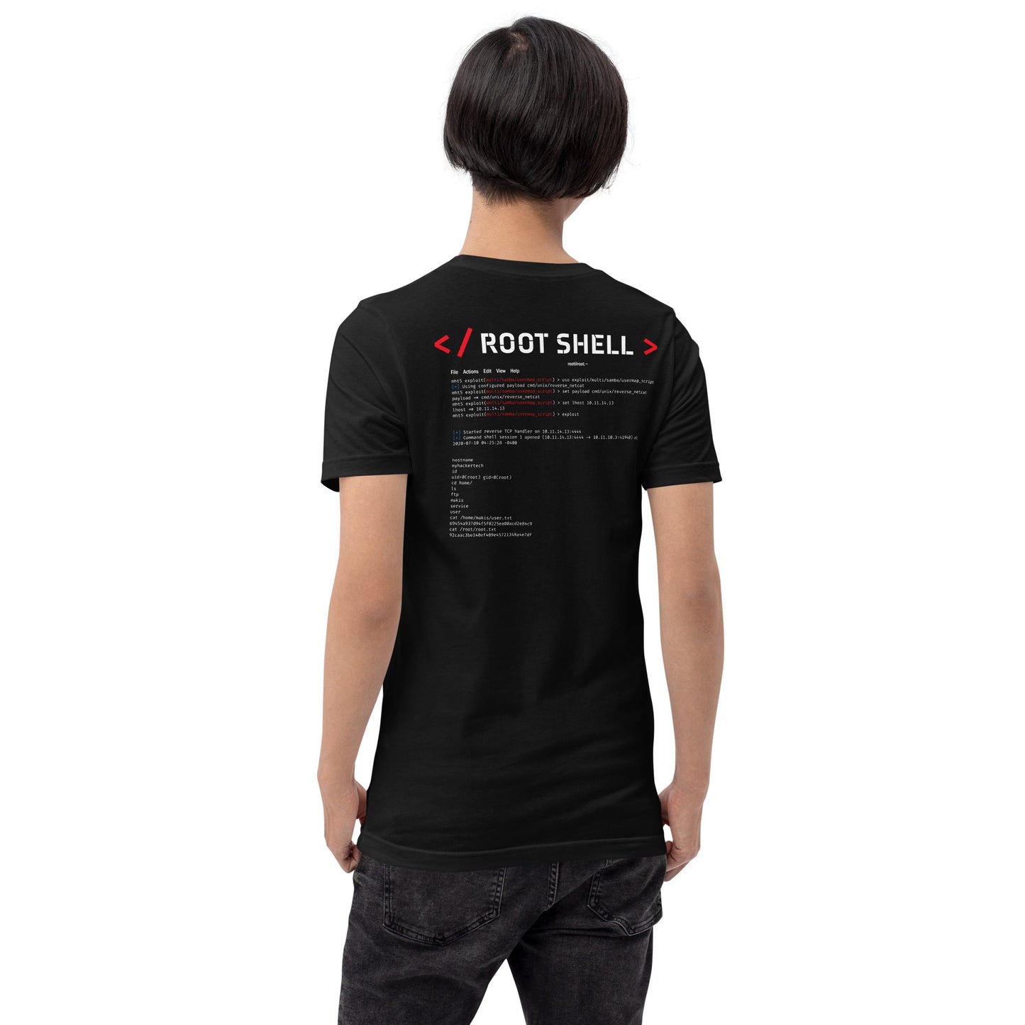 Root Shell - Unisex t-shirt ( Back Print ) by DarkByteGear