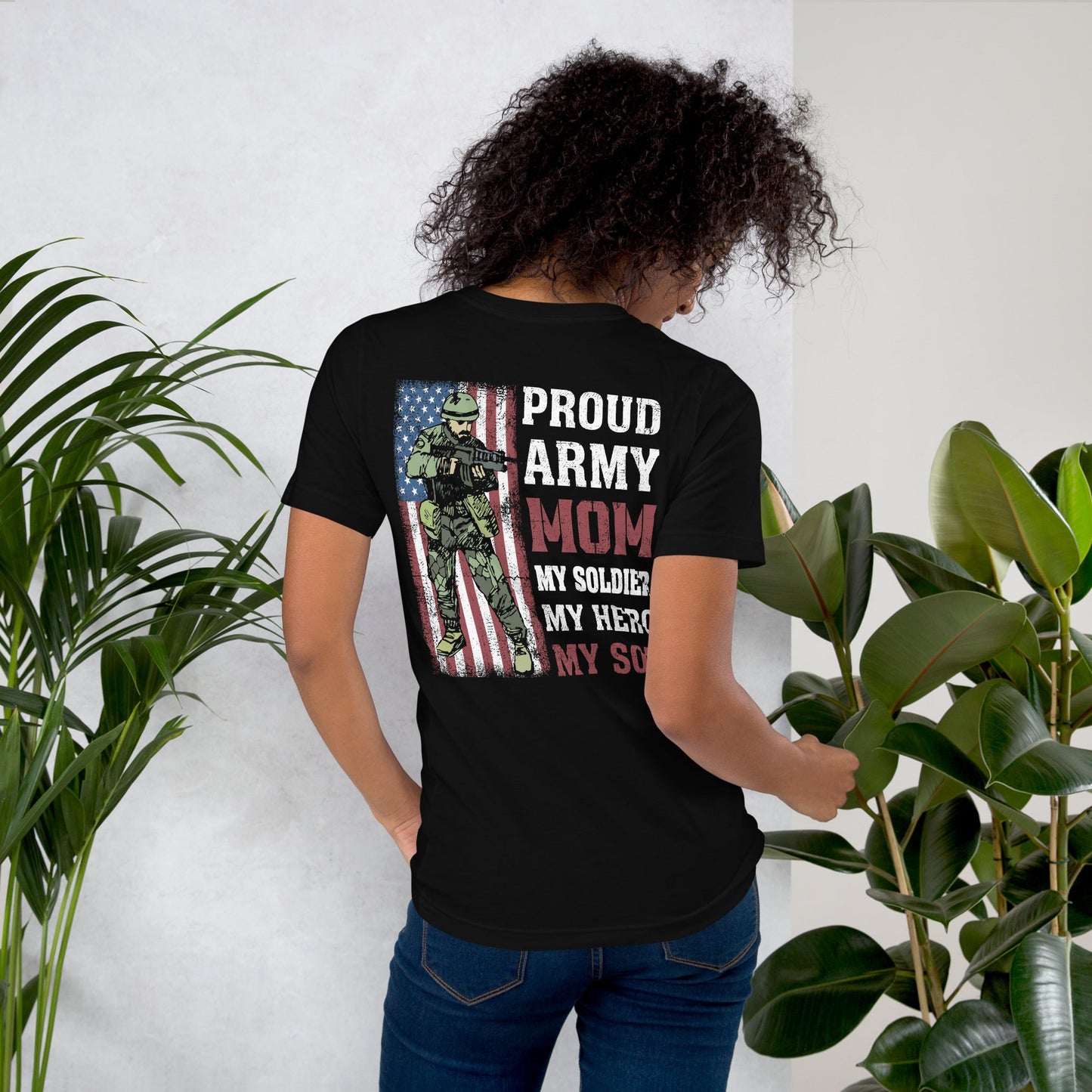 Proud Army Mom - Unisex t-shirt (back print) by DarkByteGear