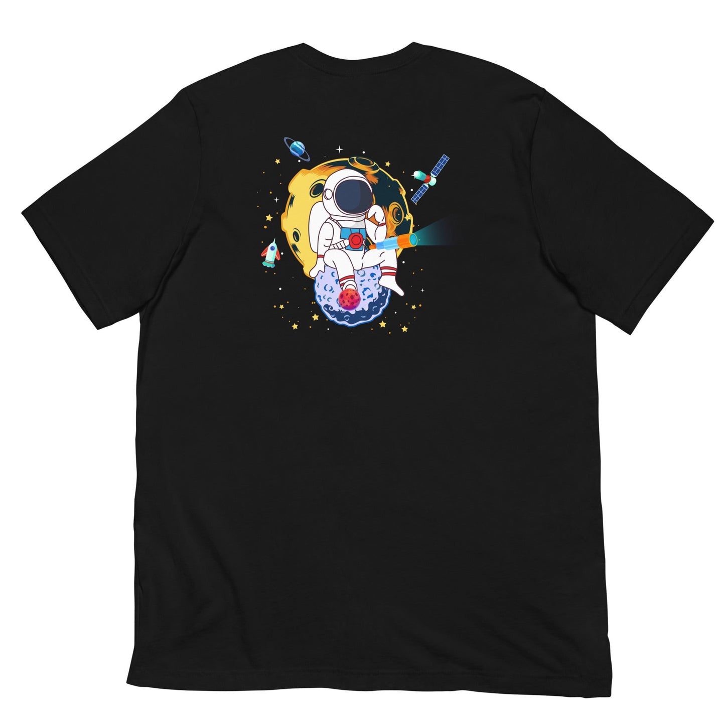 Astranaut catching stars - Unisex t-shirt ( Back Print ) by DarkByteGear