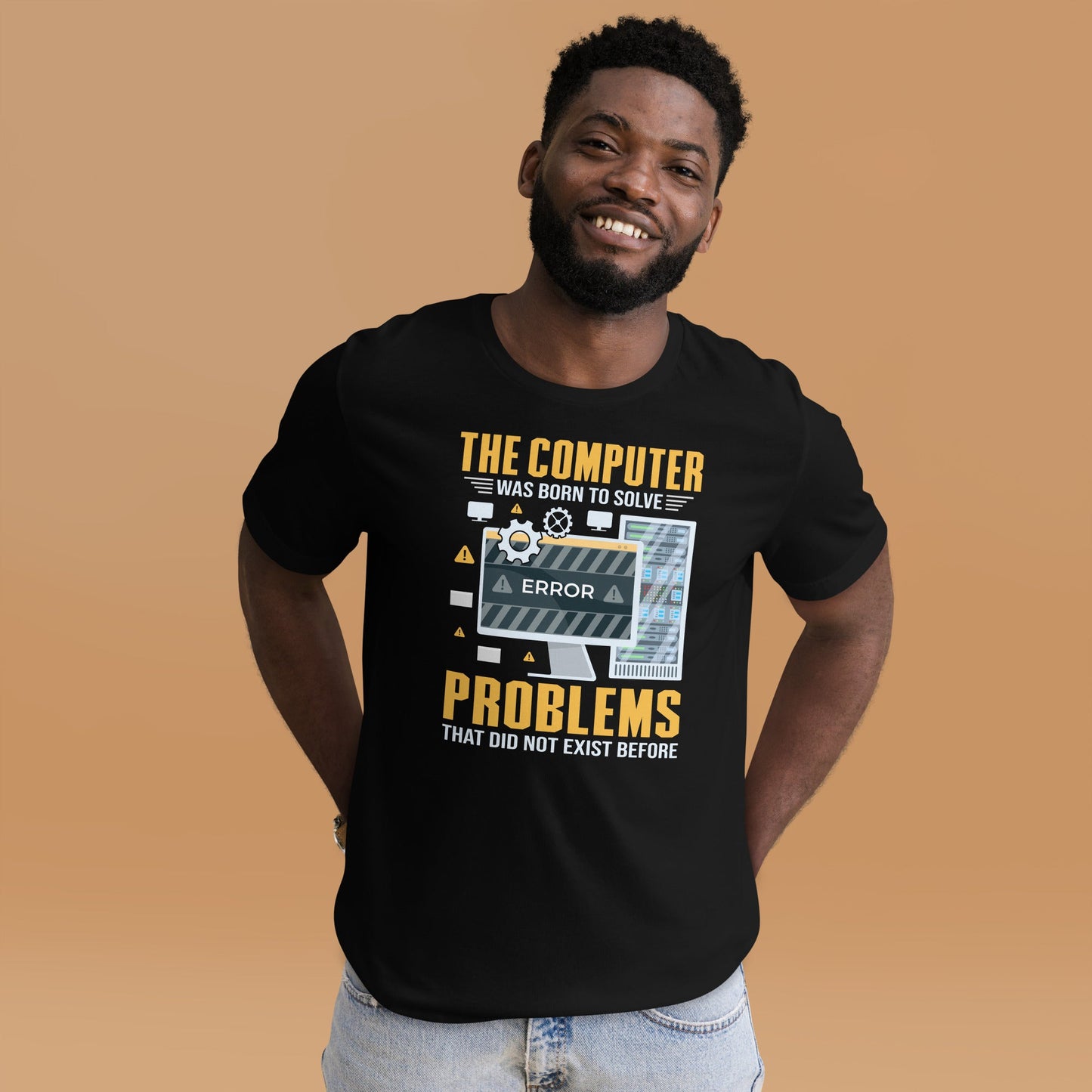 The Computer was born to solve the Problems that didn't exist before - Unisex t-shirt by DarkByteGear