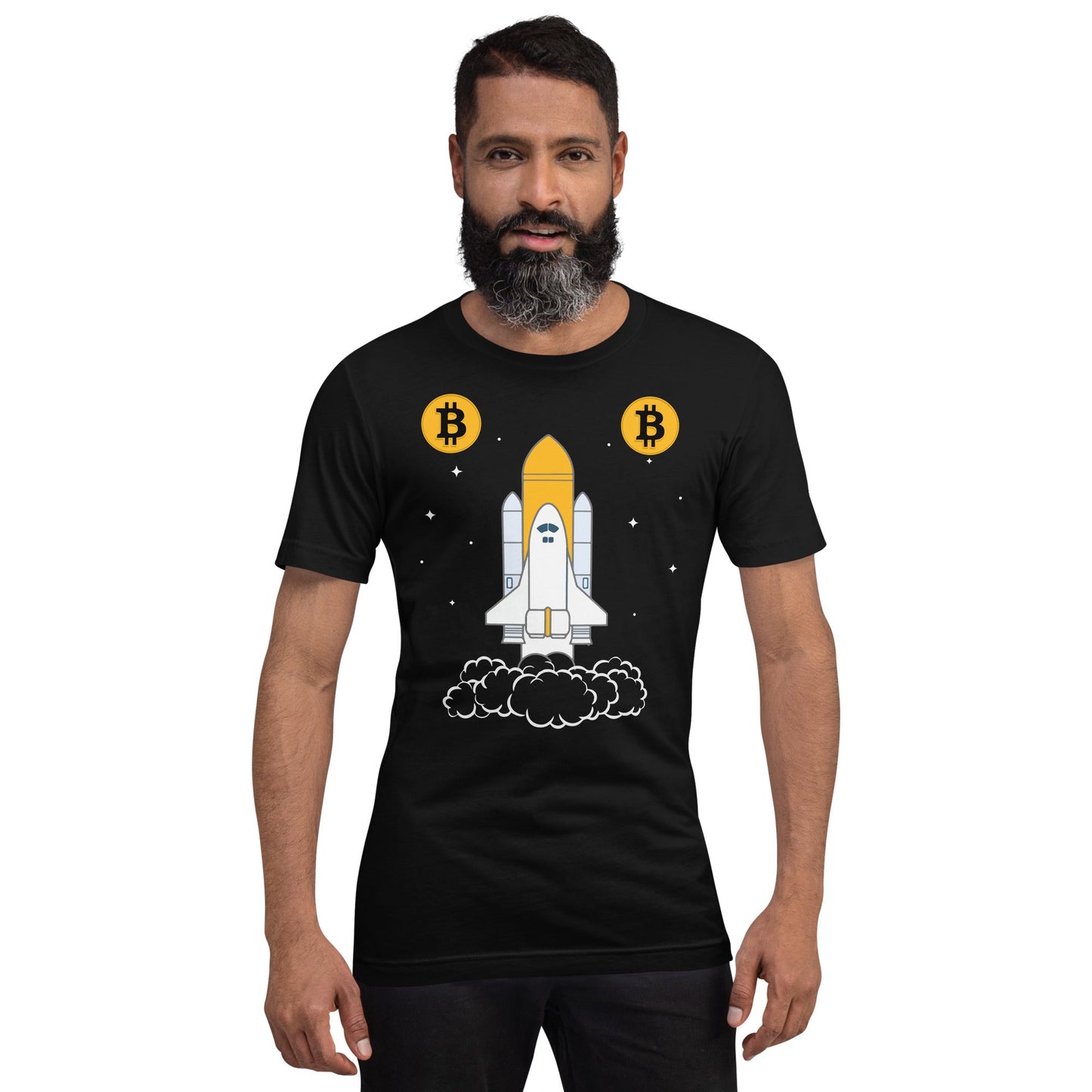 Bitcoin Spaceship Unisex t-shirt by DarkByteGear