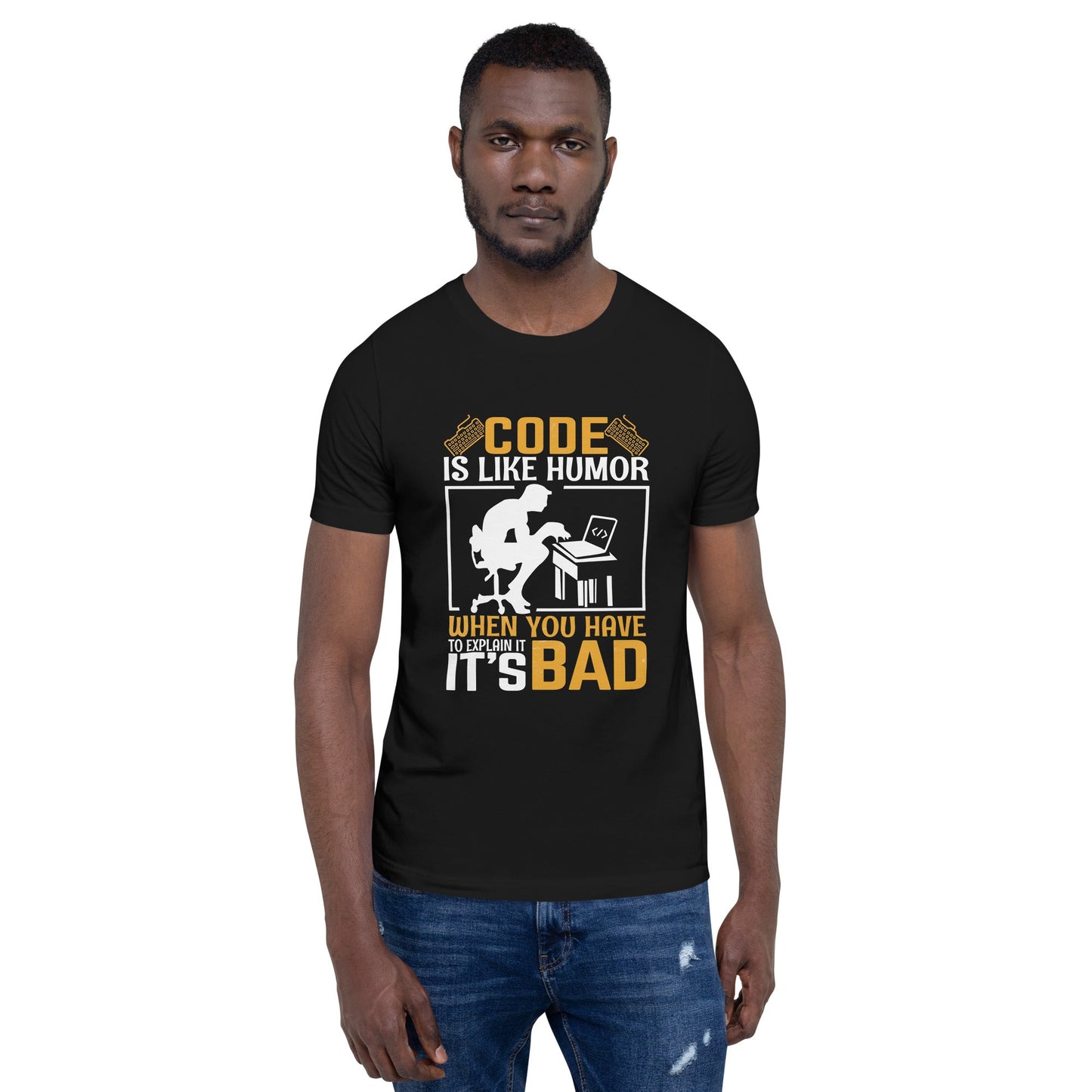 Code is like Humor, When you have to explain it, it is bad Unisex t-shirt by DarkByteGear