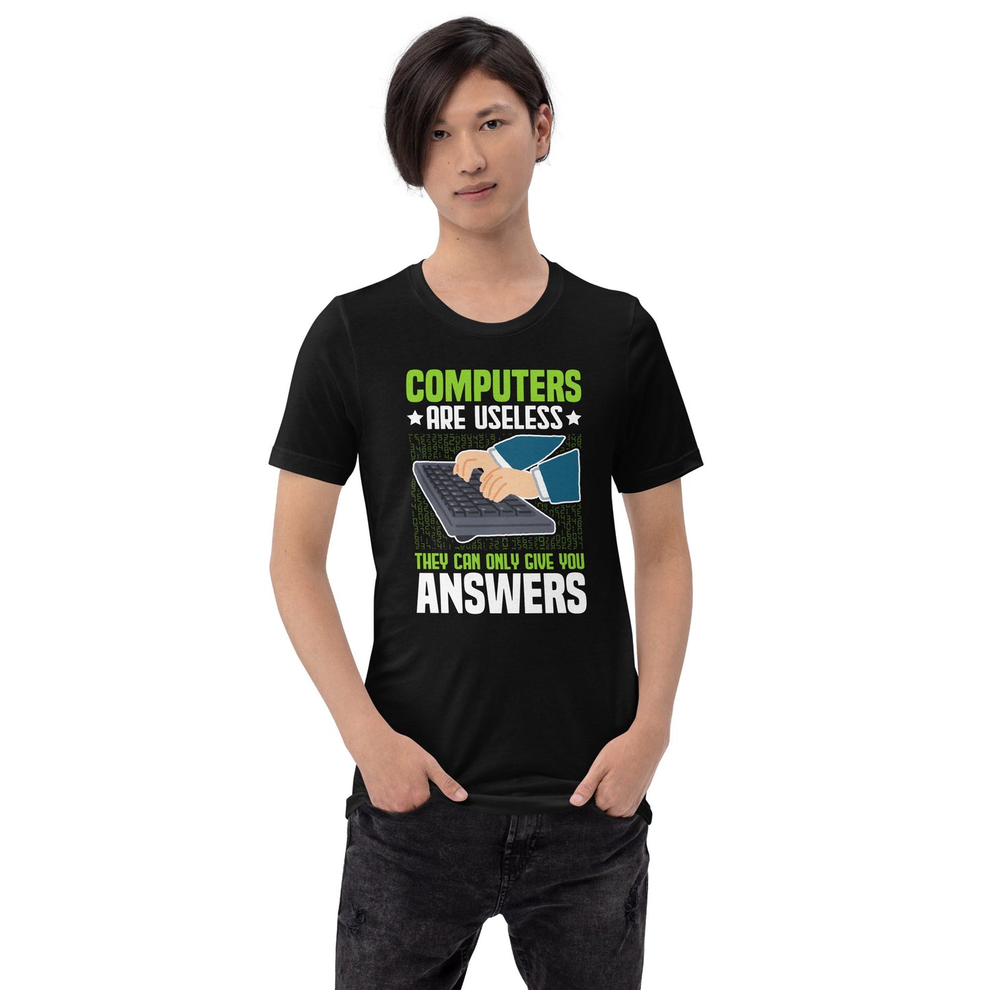 Computer are Useless, they only Give you Answers Unisex t-shirt by DarkByteGear