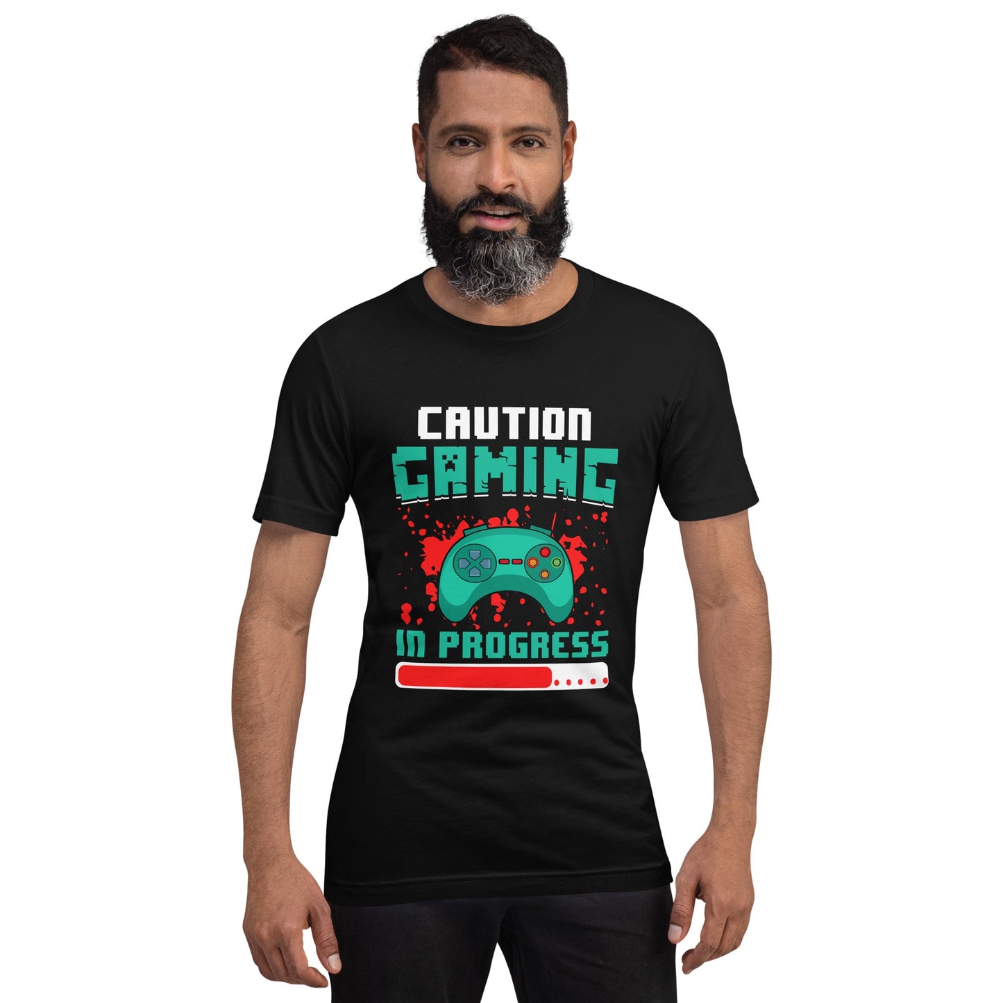 Caution! Gaming In Process Unisex t-shirt by DarkByteGear