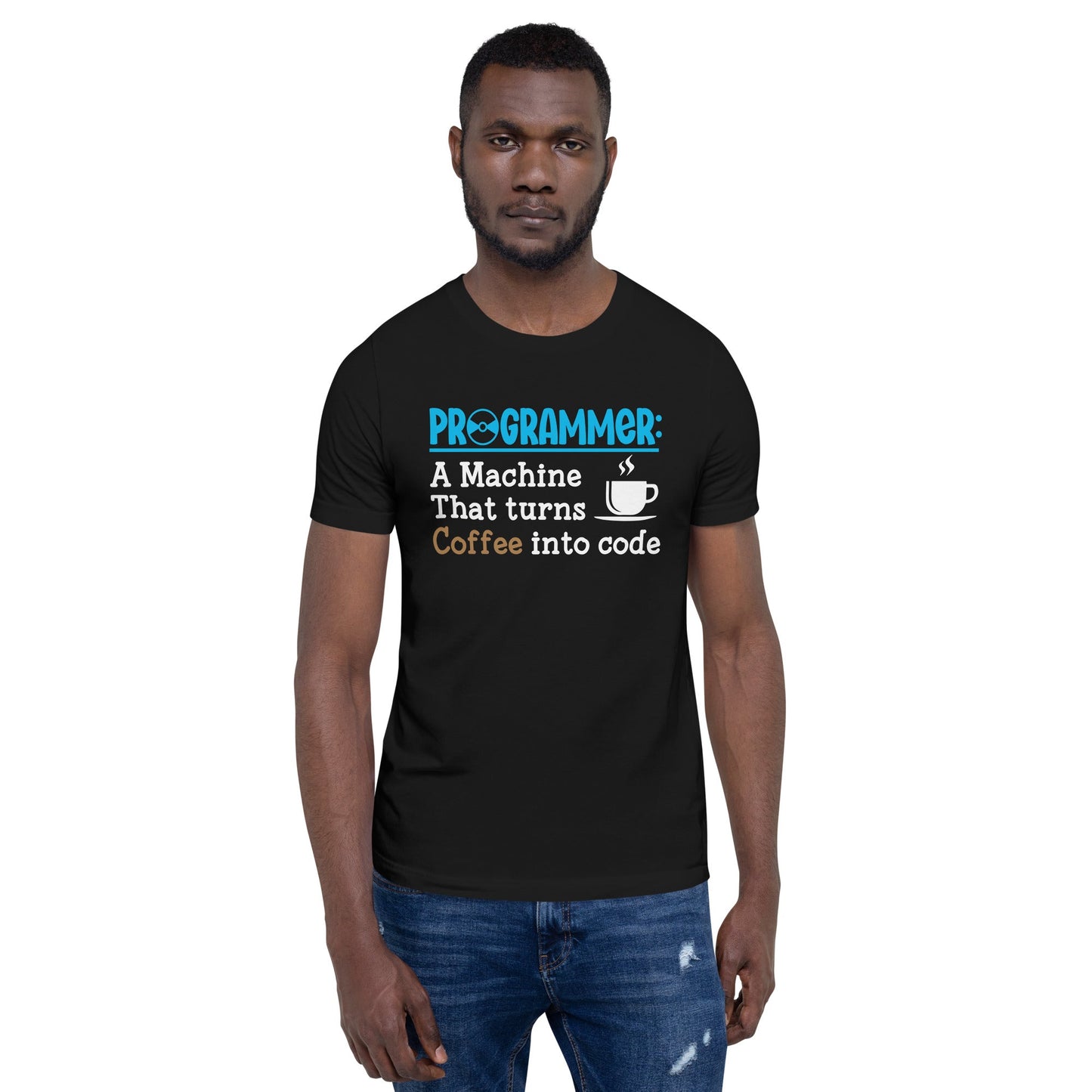 Programmer: Def blue Unisex t-shirt by DarkByteGear