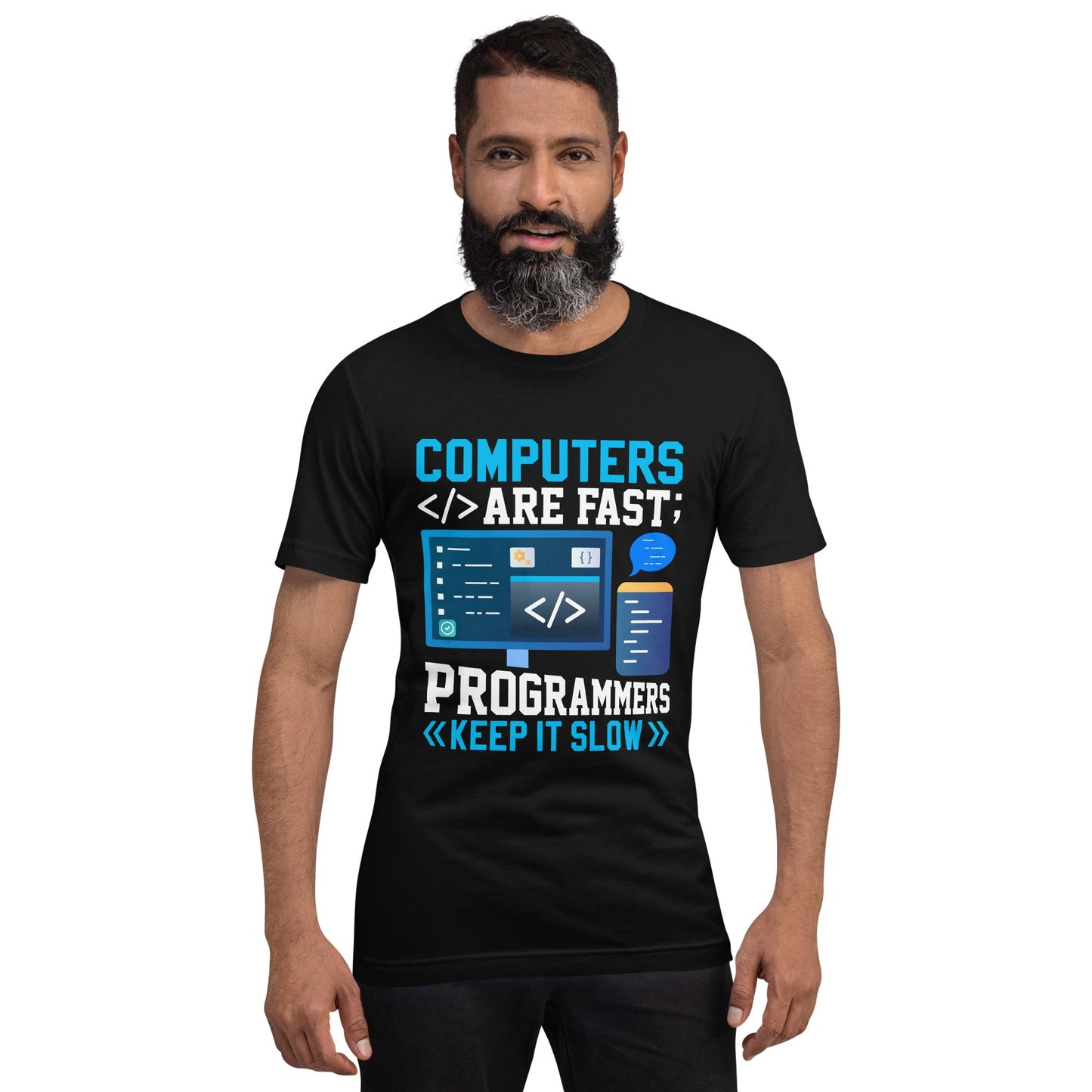 Computers are fast - Blue RK Unisex t-shirt by DarkByteGear