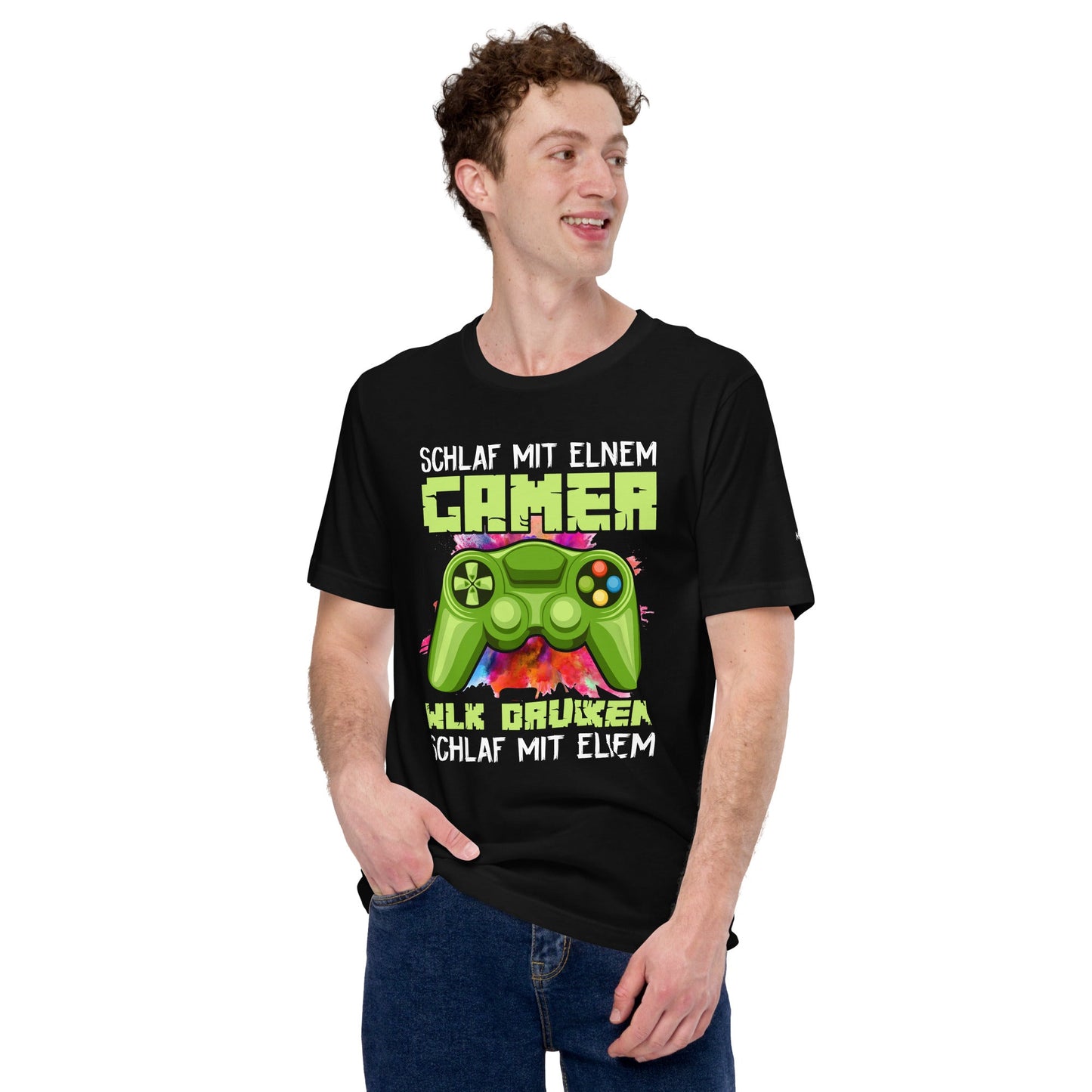 Schlaf Mit Elnem Gamer Drucken - Unisex t-shirt by DarkByteGear