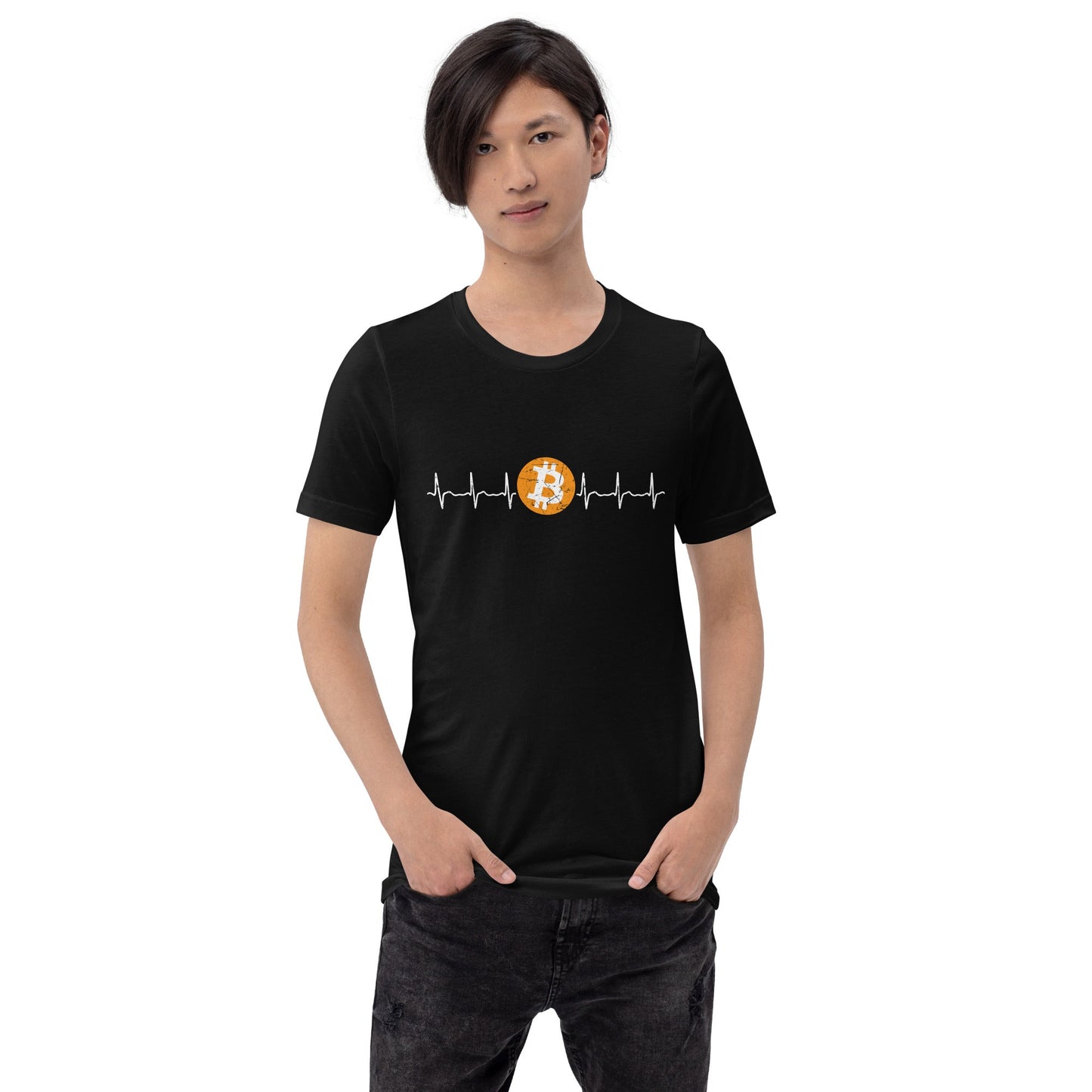 Bitcoin Heartbeat - Unisex t-shirt by DarkByteGear
