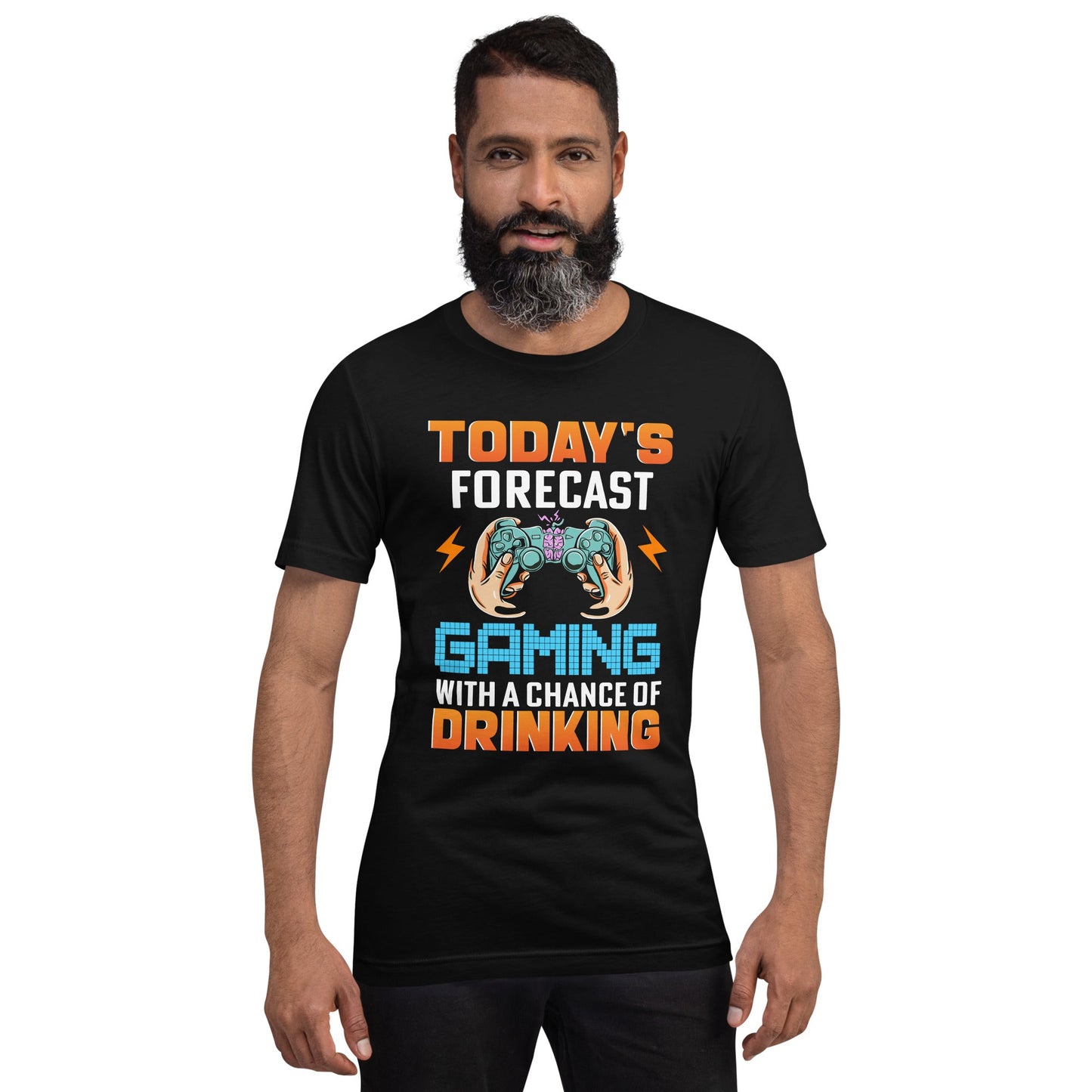 Today's Forecast; Gaming with a Chance of Drinking - Unisex t-shirt by DarkByteGear
