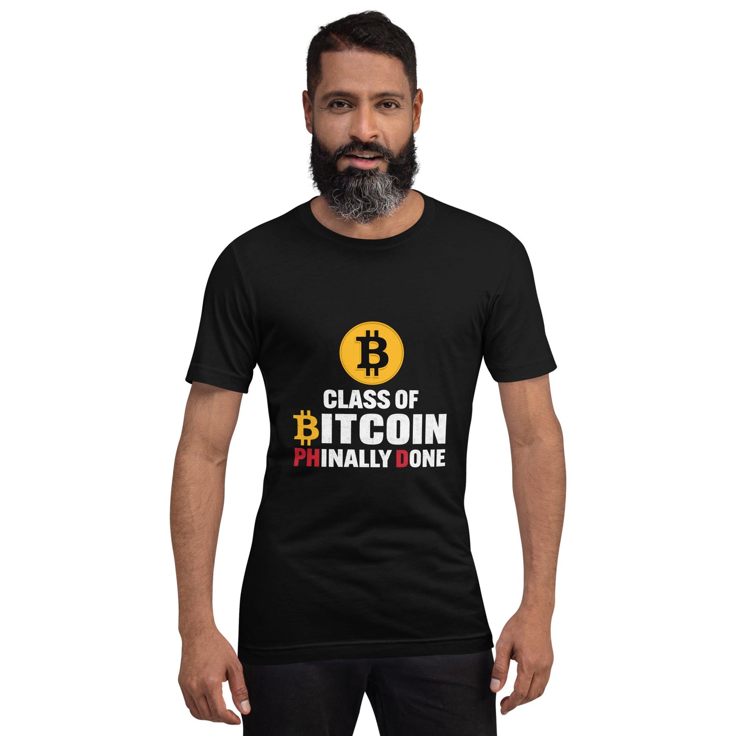 Class of Bitcoin Phinally done - Unisex t-shirt by DarkByteGear