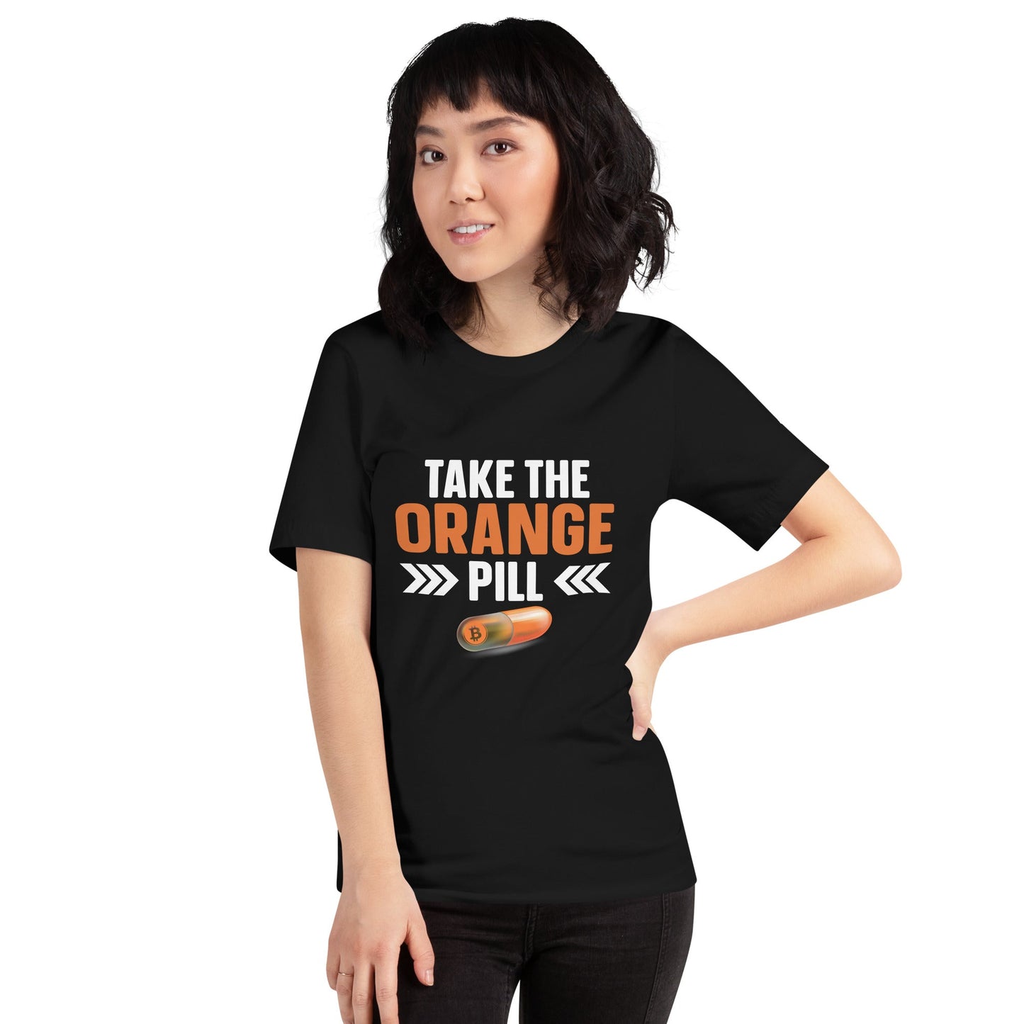 Take the Orange Pill Unisex t-shirt by DarkByteGear