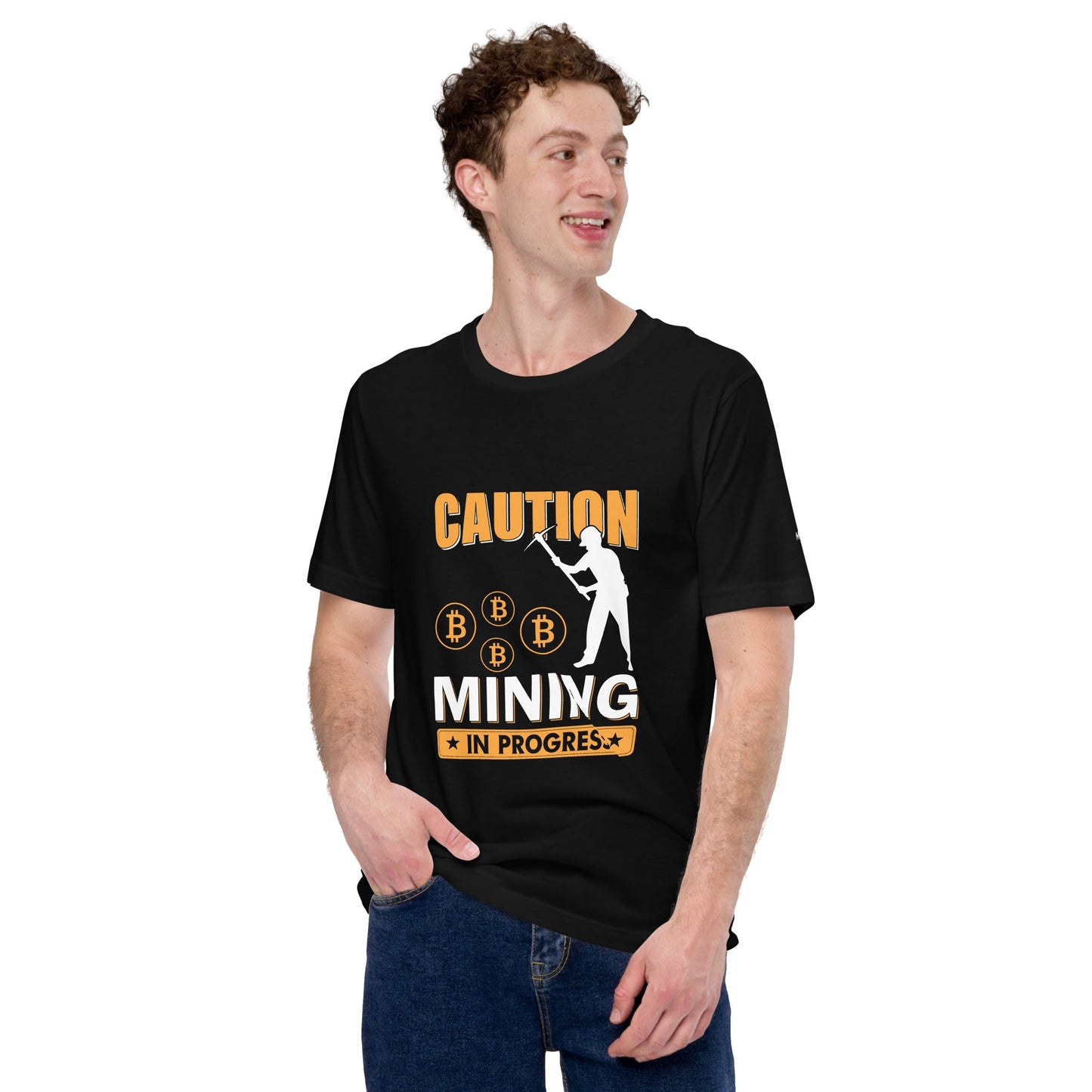 Caution Bitcoin Mining in Progress - Unisex t-shirt by DarkByteGear