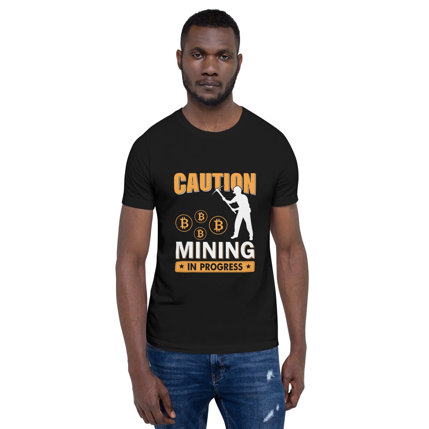Caution Bitcoin Mining in Progress - Unisex t-shirt by DarkByteGear