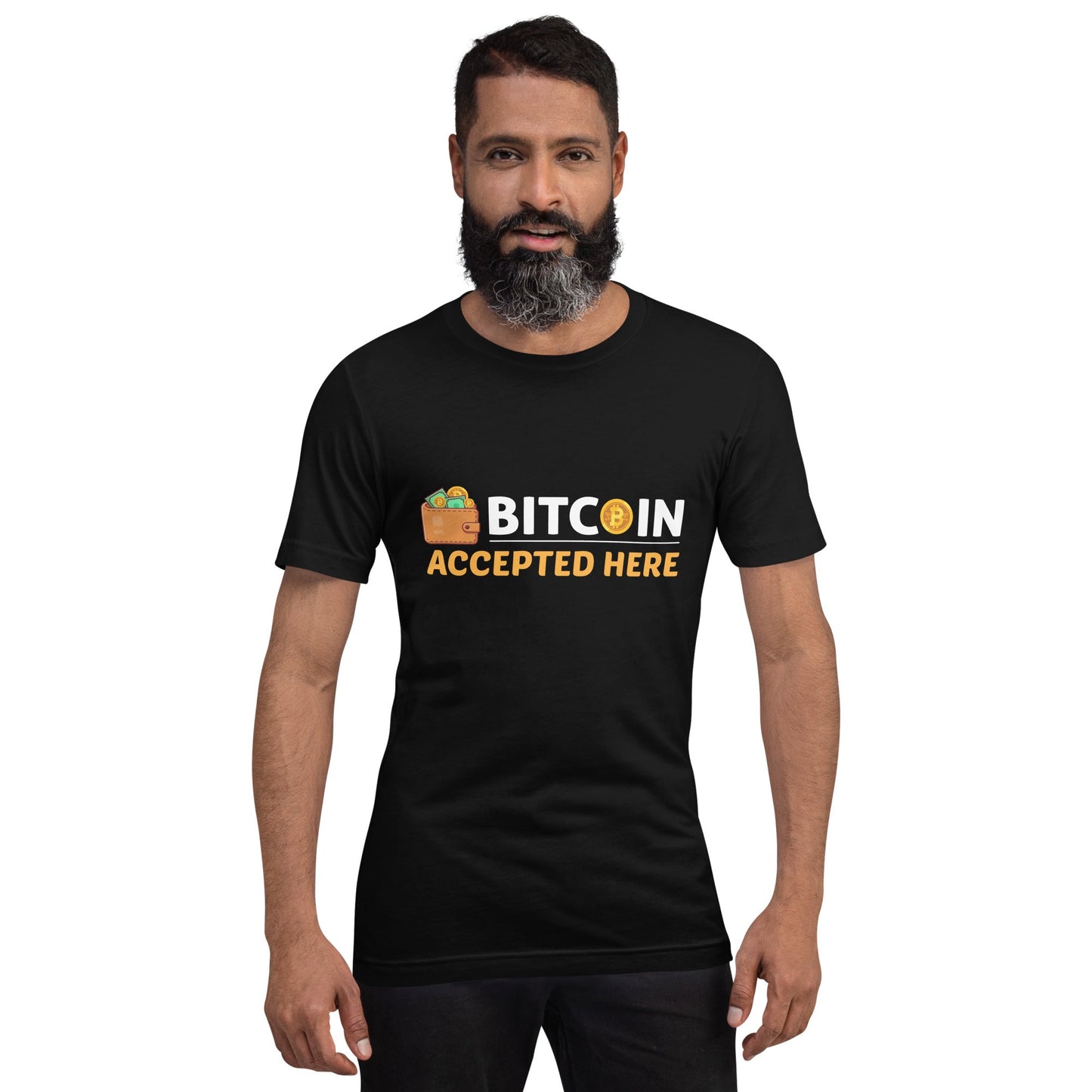 Bitcoin Accepted Here - Unisex t-shirt by DarkByteGear