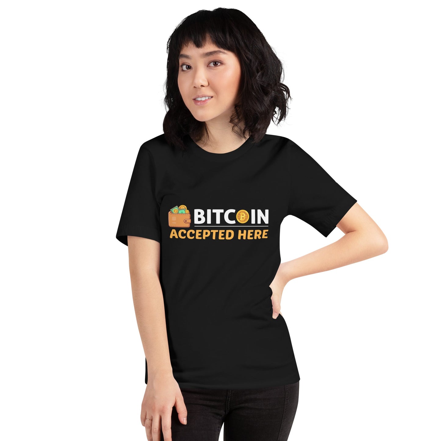 Bitcoin Accepted Here - Unisex t-shirt by DarkByteGear